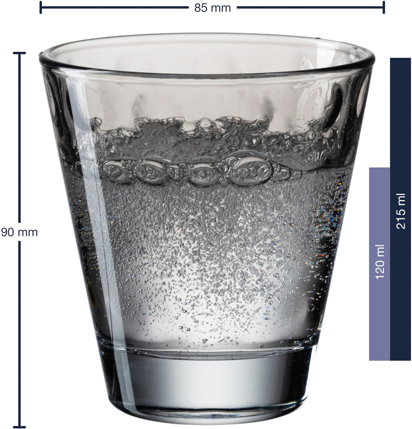 LEONARDO Gläser-Set »OPTIC«, (Set, 6 tlg.), 215 ml, 6-teilig