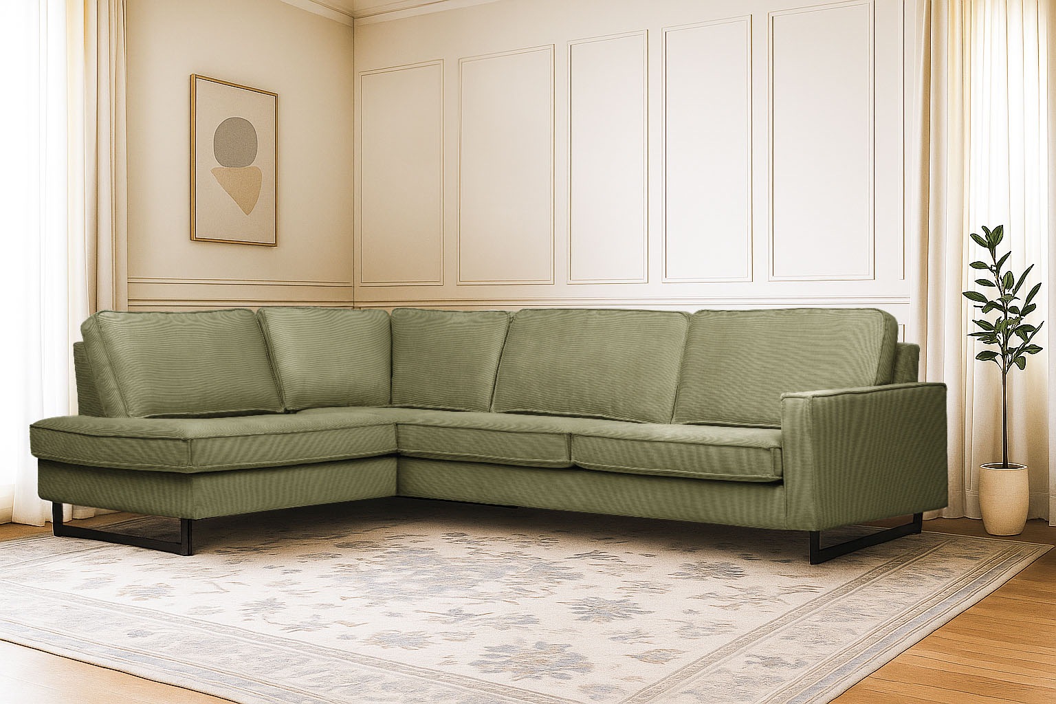 Home affaire Ecksofa »Pinto, 290 cm, Cord, Chenille, Lederoptik, Ottomane l günstig online kaufen