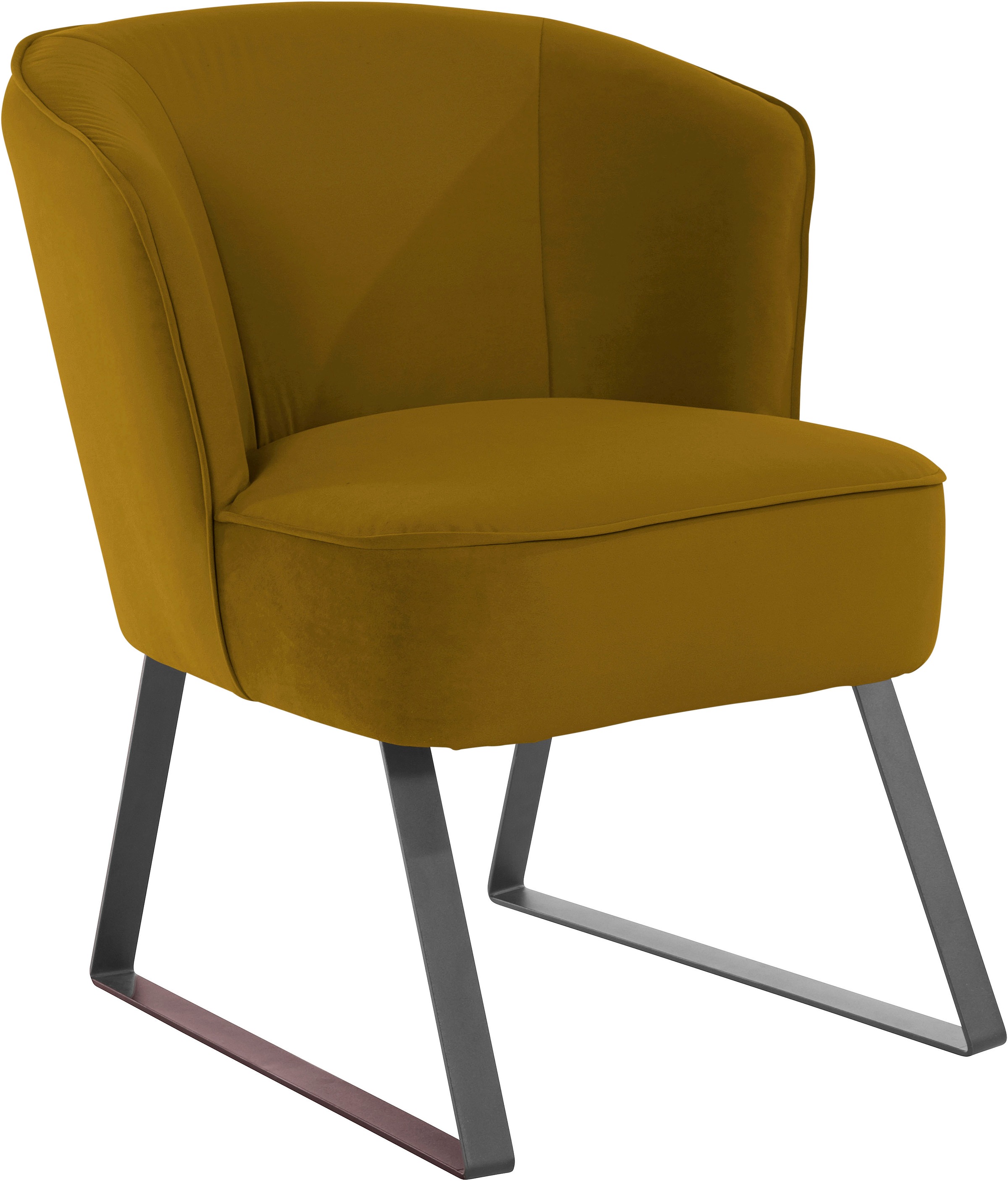 exxpo - sofa fashion Sessel »Americano, Loungesessel«, mit Keder und Metallfüßen, Bezug in verschiedenen Qualitäten, 1 Stck.