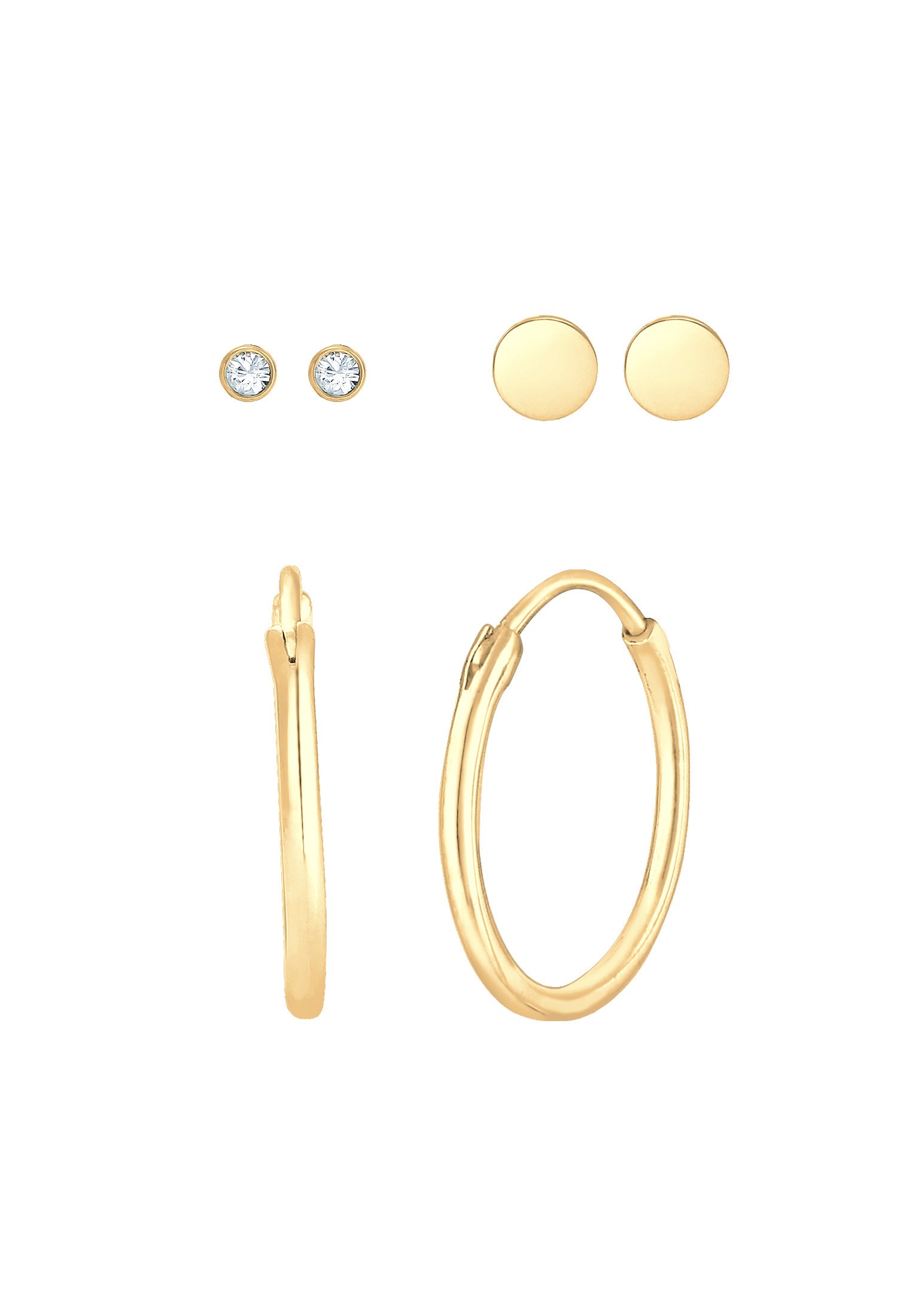 Elli Ohrring-Set »Ohrstecker Glas Kristalle 3er Set 925 Sterling Silver«