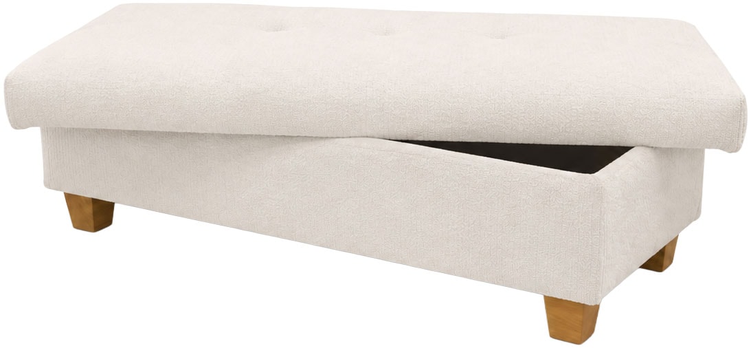 OTTO home Hocker »Eggery 131 cm, mit großem Staufach & bequem gepolstert« Polsterhocker Egedal mit Staufach, passend zum Sofa