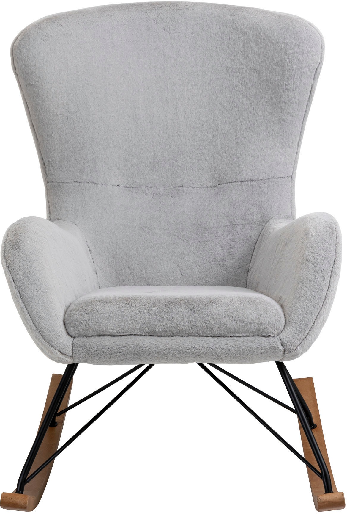SalesFever Schaukelstuhl »Komfortabl und im Vintage-Stil«, Kunstfell, in La günstig online kaufen