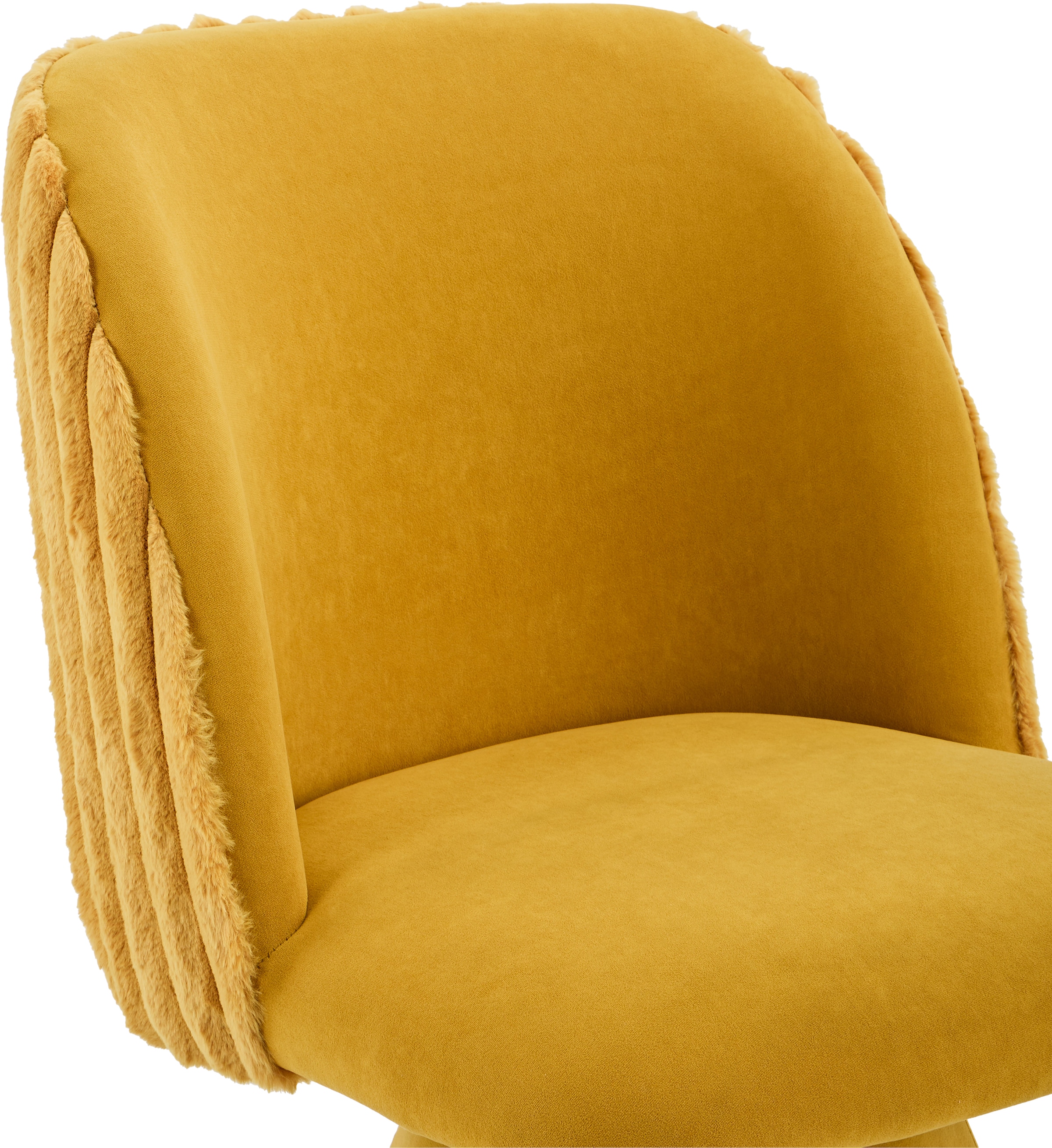 HELA Drehstuhl »BARI I« (Set) 2 Stk.360° drehbar, Polsterfuß, Materialkombi, Außen Felloptik Innen Velvet