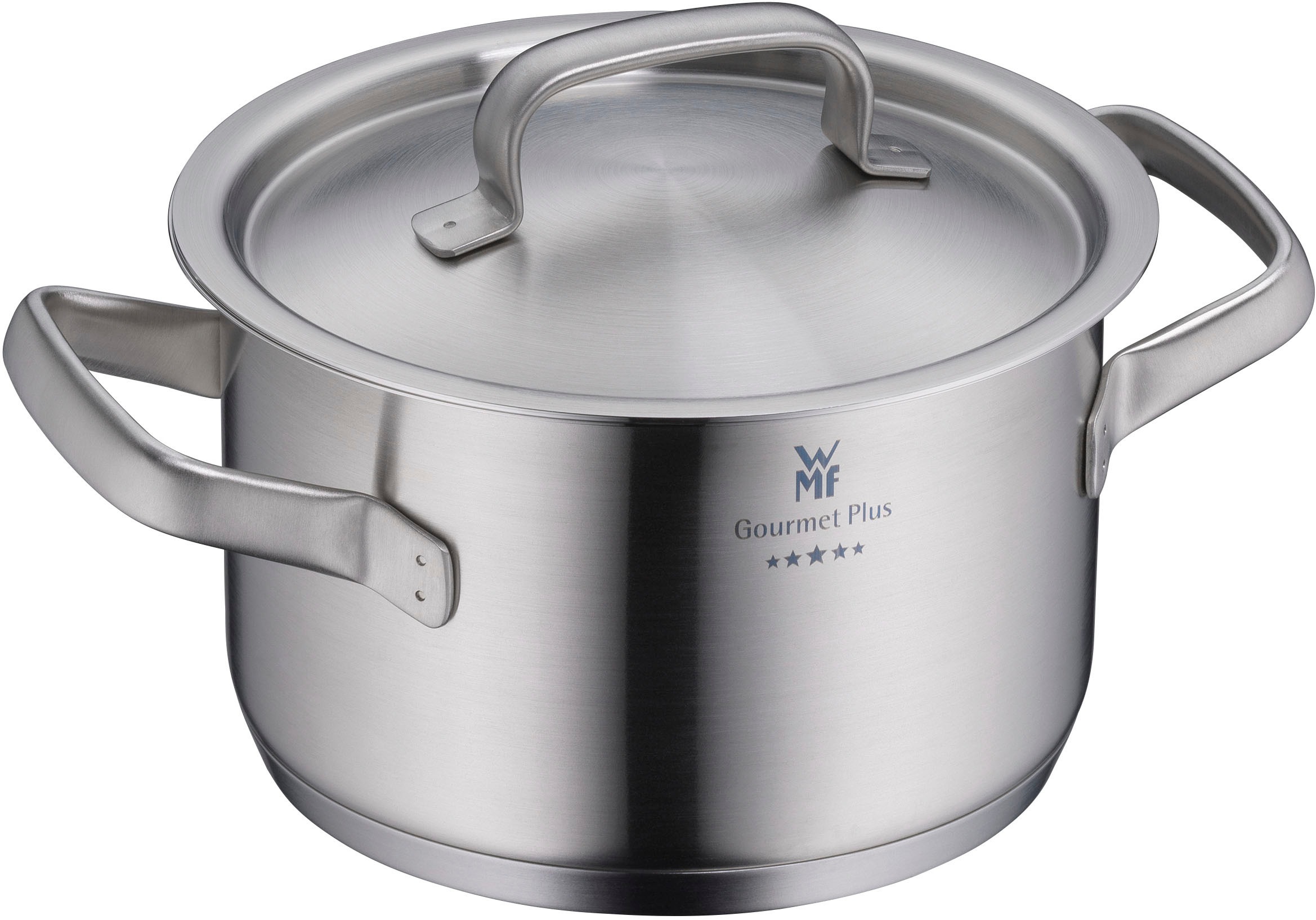 WMF Topf-Set »Gourmet Plus«, Cromargan® Edelstahl Rostfrei 18/10, (Set, 7 tlg.), Mattiert, Hohlgriffe, Innenskalierung, breiter Schüttrand