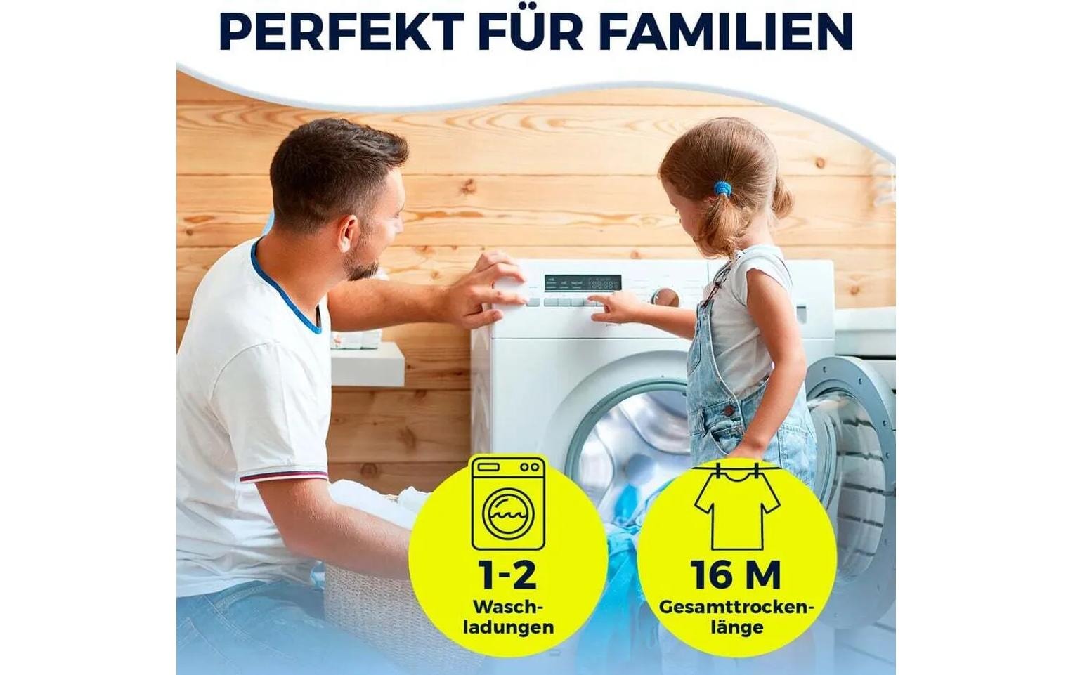 EASYmaxx Wäschespinne »Platzwunder Offen: 28 x 76 x 144 cm 16 Meter«
