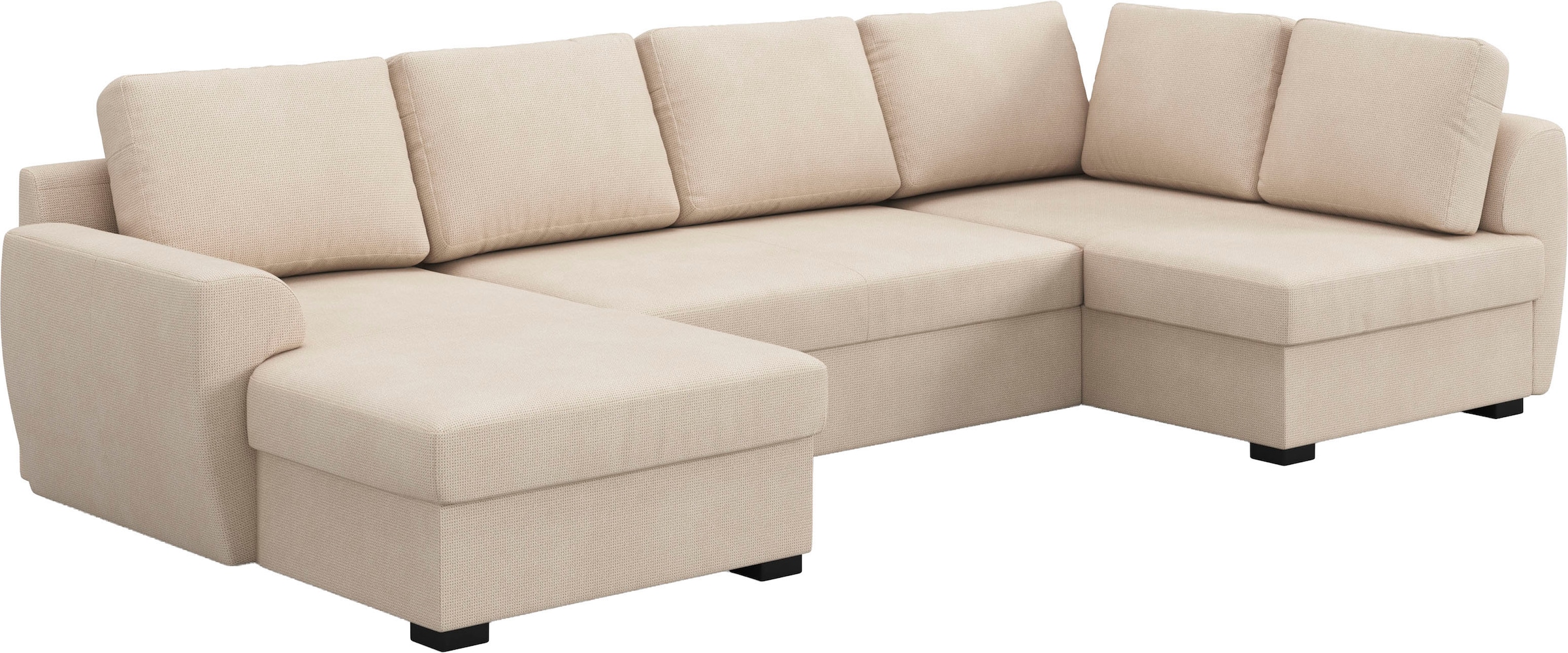 COTTA Wohnlandschaft »Drift U-Form« optional auch mit Schlaffunktion, Wellenunterfederung