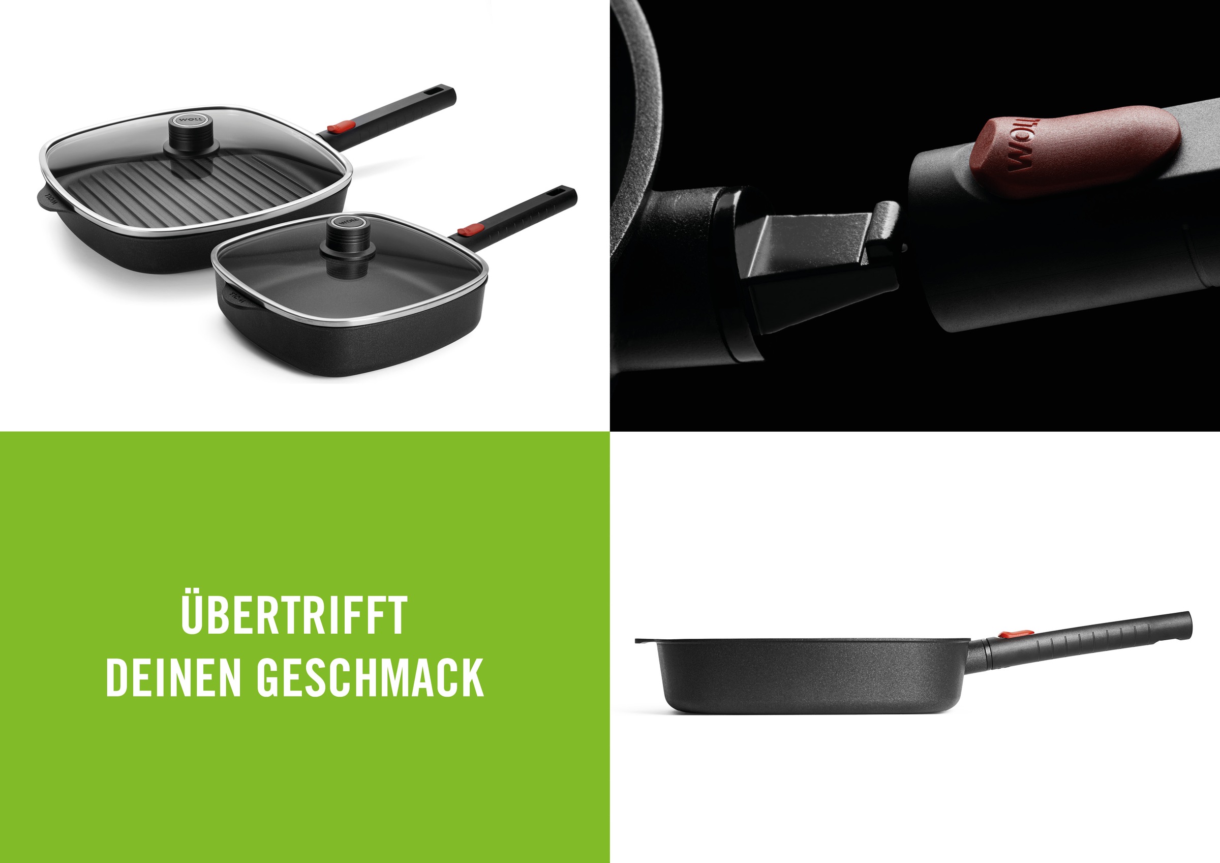 WOLL MADE IN GERMANY Pfannen-Set »Logic« Aluminiumguss Set, 4 tlg. tlg. Abnehmbarer Stiel