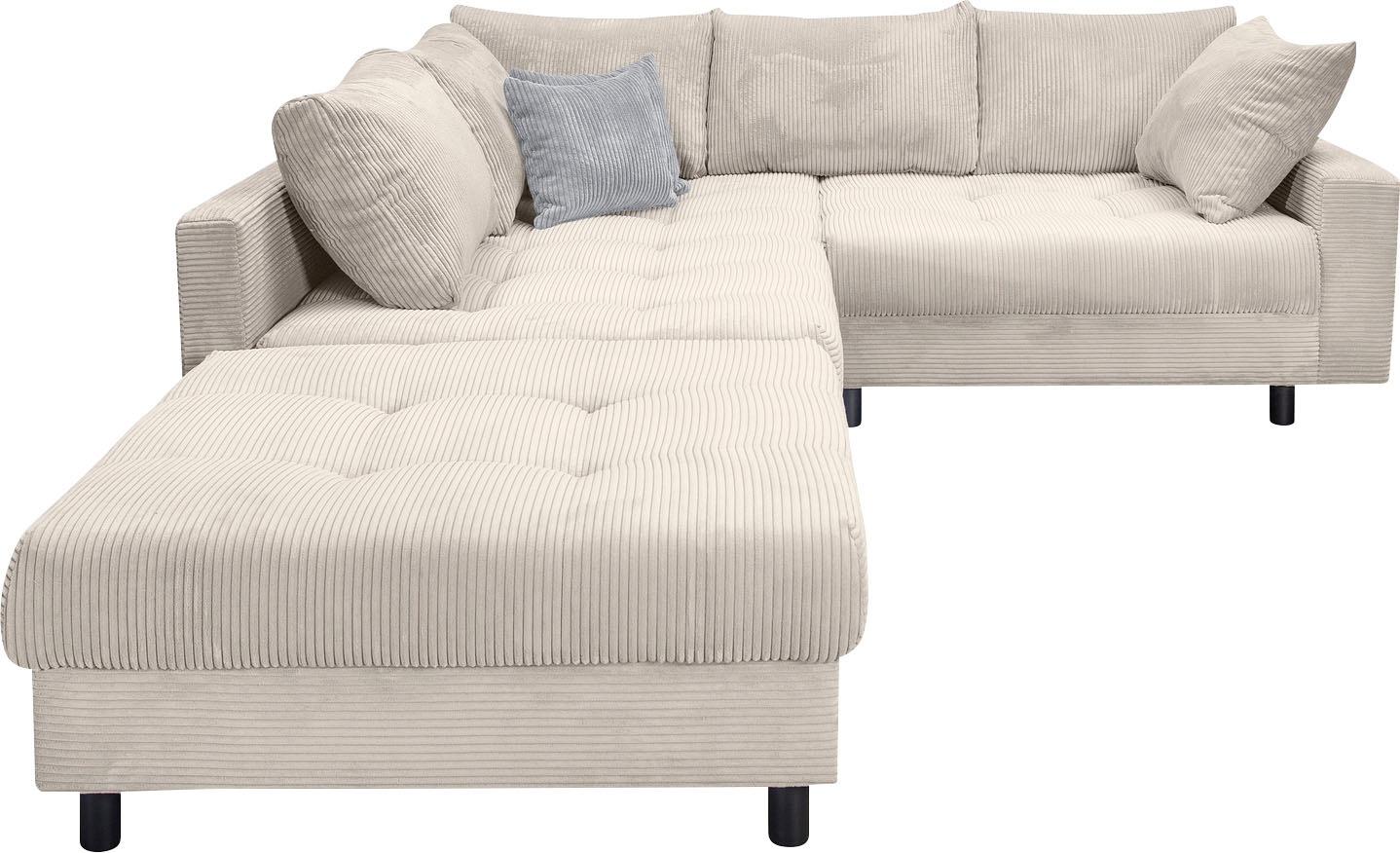 COLLECTION AB Ecksofa »Toni L-Form, B: 215 cm« mit Hocker & 2 Zierkissen, F günstig online kaufen