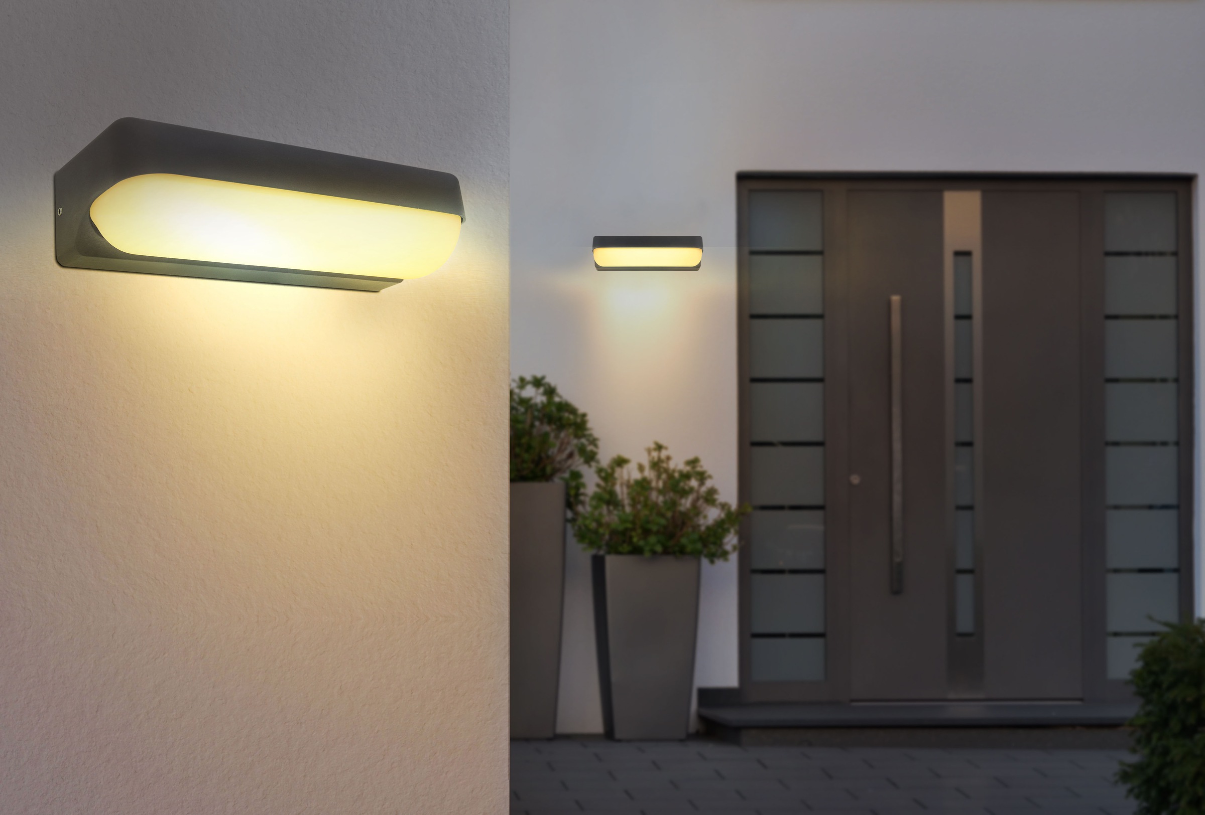 GLOBO LIGHTING LED Außen-Wandleuchte »HONNA«, Leuchtmittel LED-Modul | LED fest integriert, Außenlampe/Lichtschein: abwärts/ IP54/3000K/anthrazit