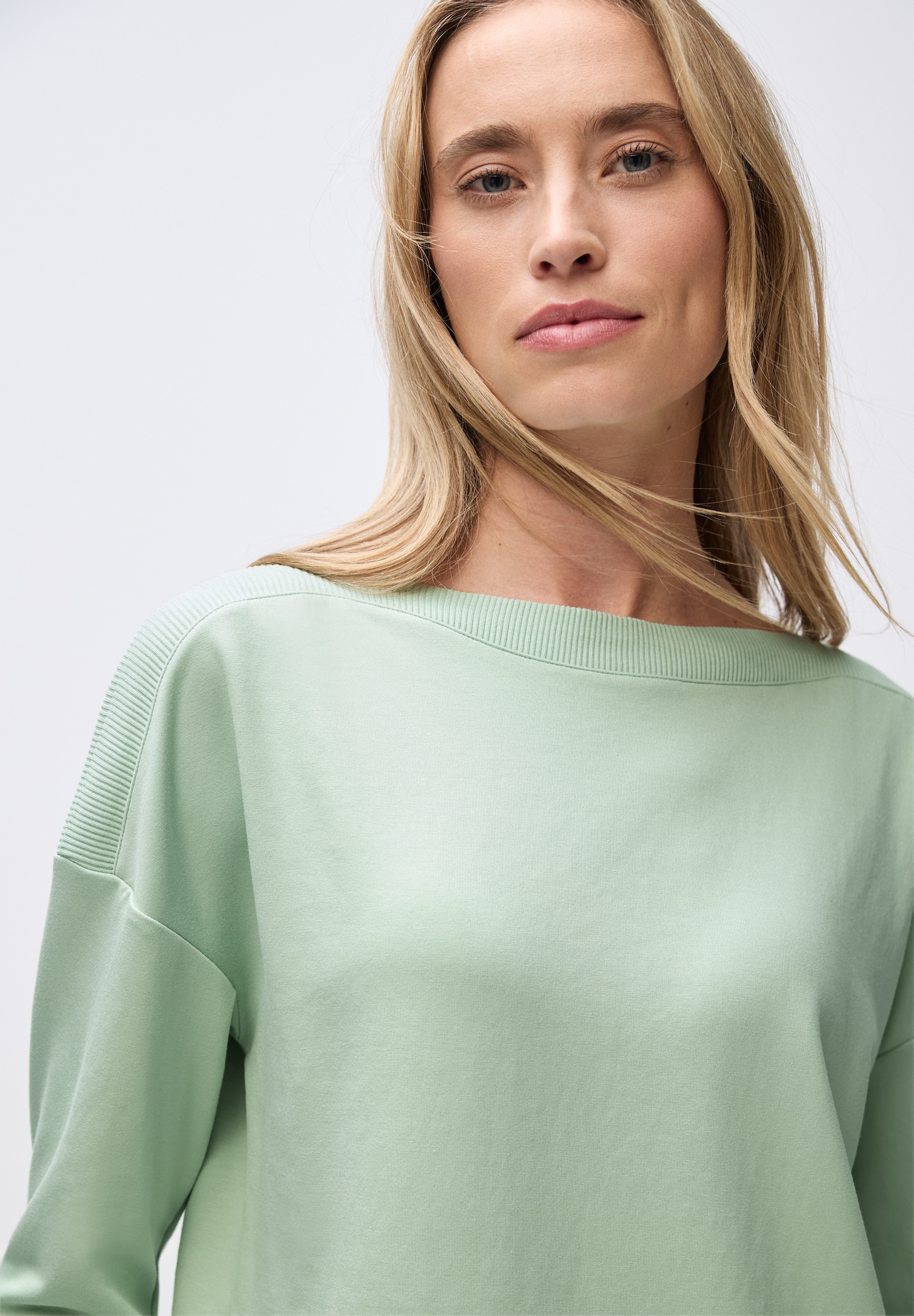STREET ONE 3/4-Arm-Shirt, Strick-Shirt mit U-Boot-Ausschnitt