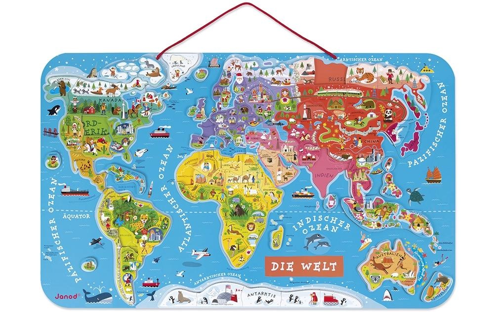 Janod Puzzle »Janod Holz-Puzzle Magnetpuzzle Welt«