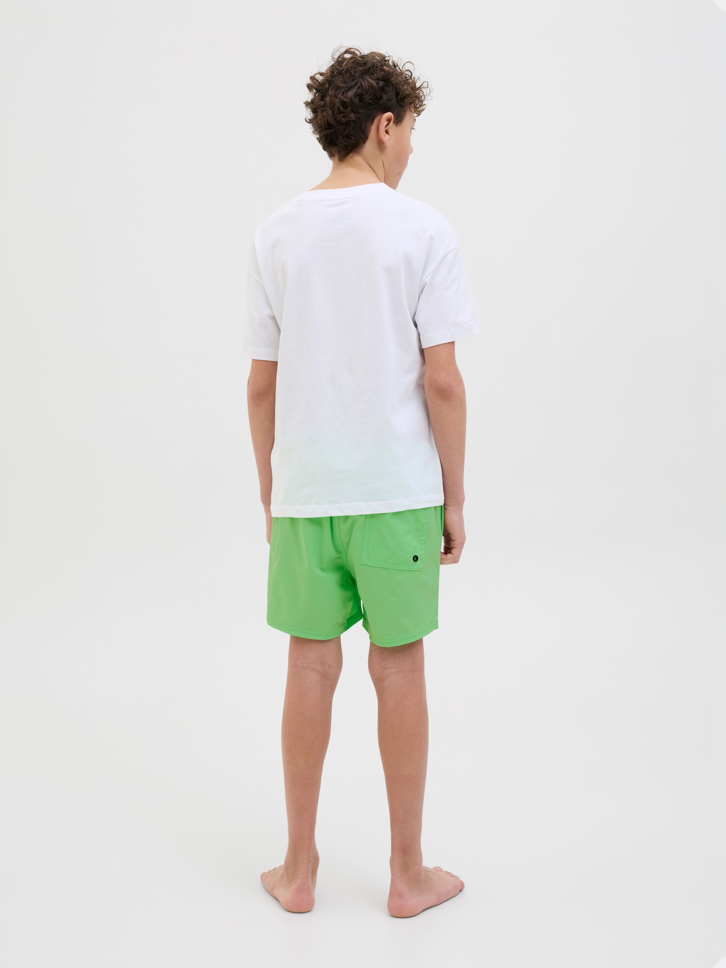 Jack & Jones Junior Badeshorts »JPSTMAUI mit Logoprint und praktischen Taschen«, bedruckt, modisch, regular fit, Web