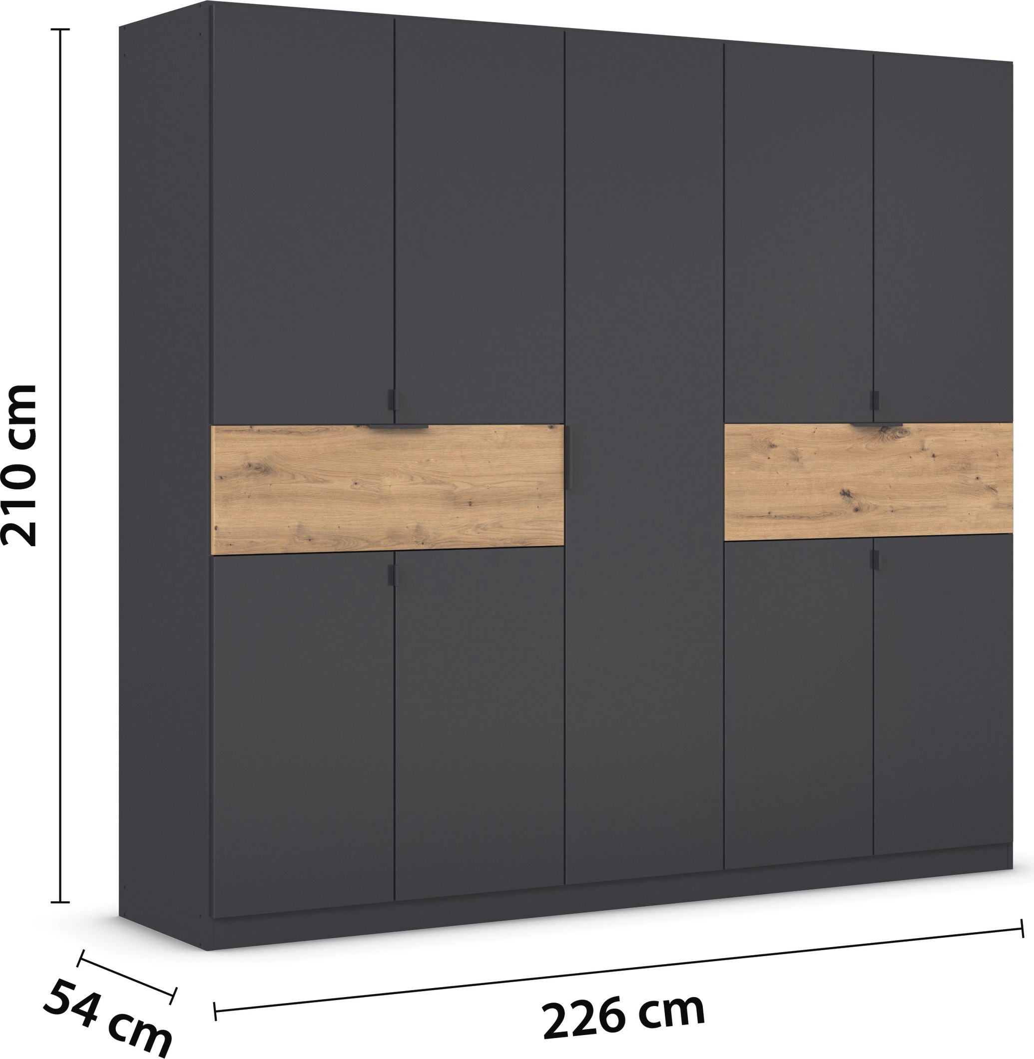 rauch Drehtürenschrank »Kleiderschrank Schrank Garderobe Wäscheschrank TICAO«, (Schubladen in der Höhe variabel positionierbar), mit 2 geräumigen Schubladen, viel Stauraum MADE IN GERMANY