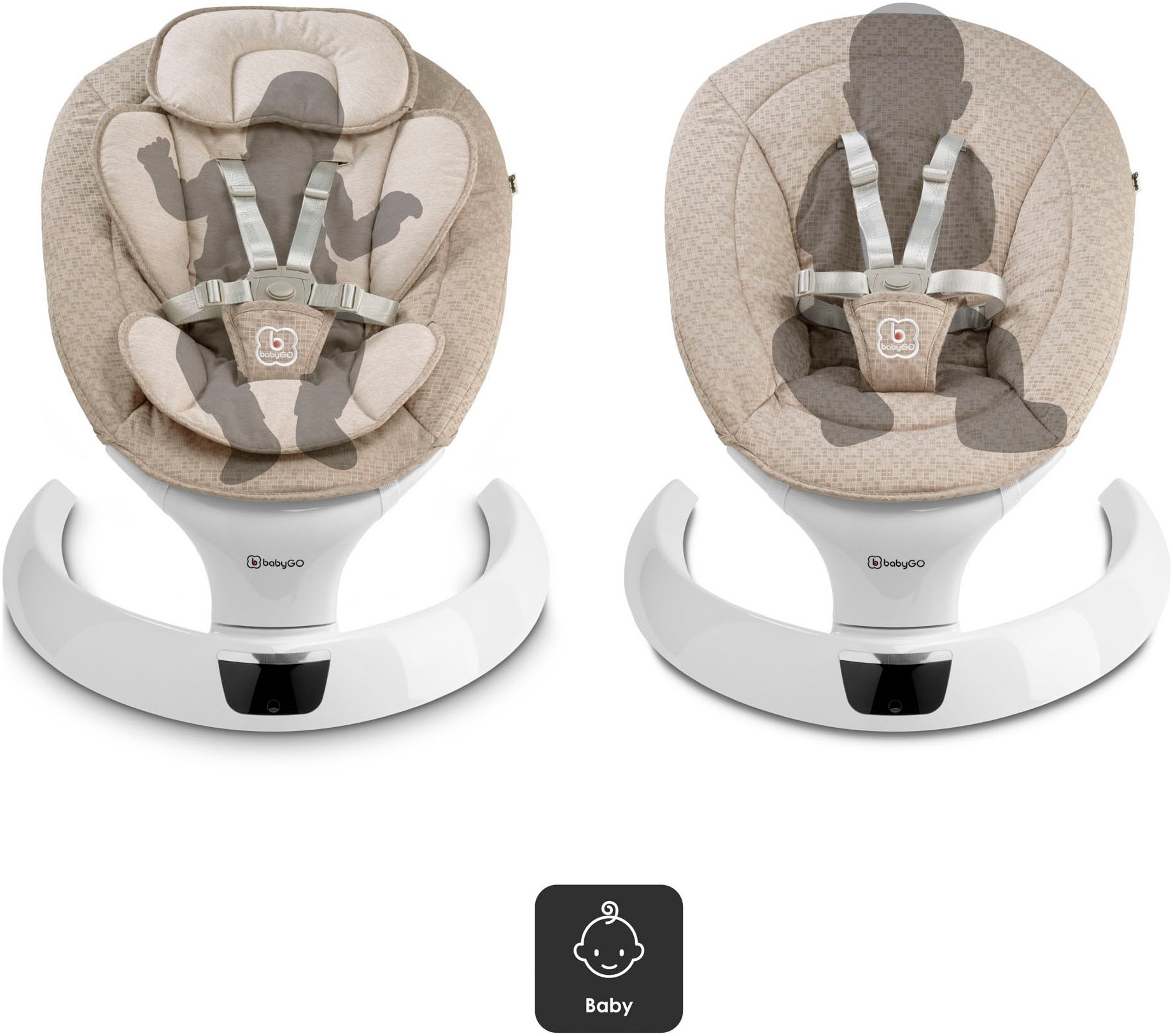 BabyGo Babywippe »Swing«, bis 9 kg, mit Fernbedienung, Musik, Schaukelfunktion
