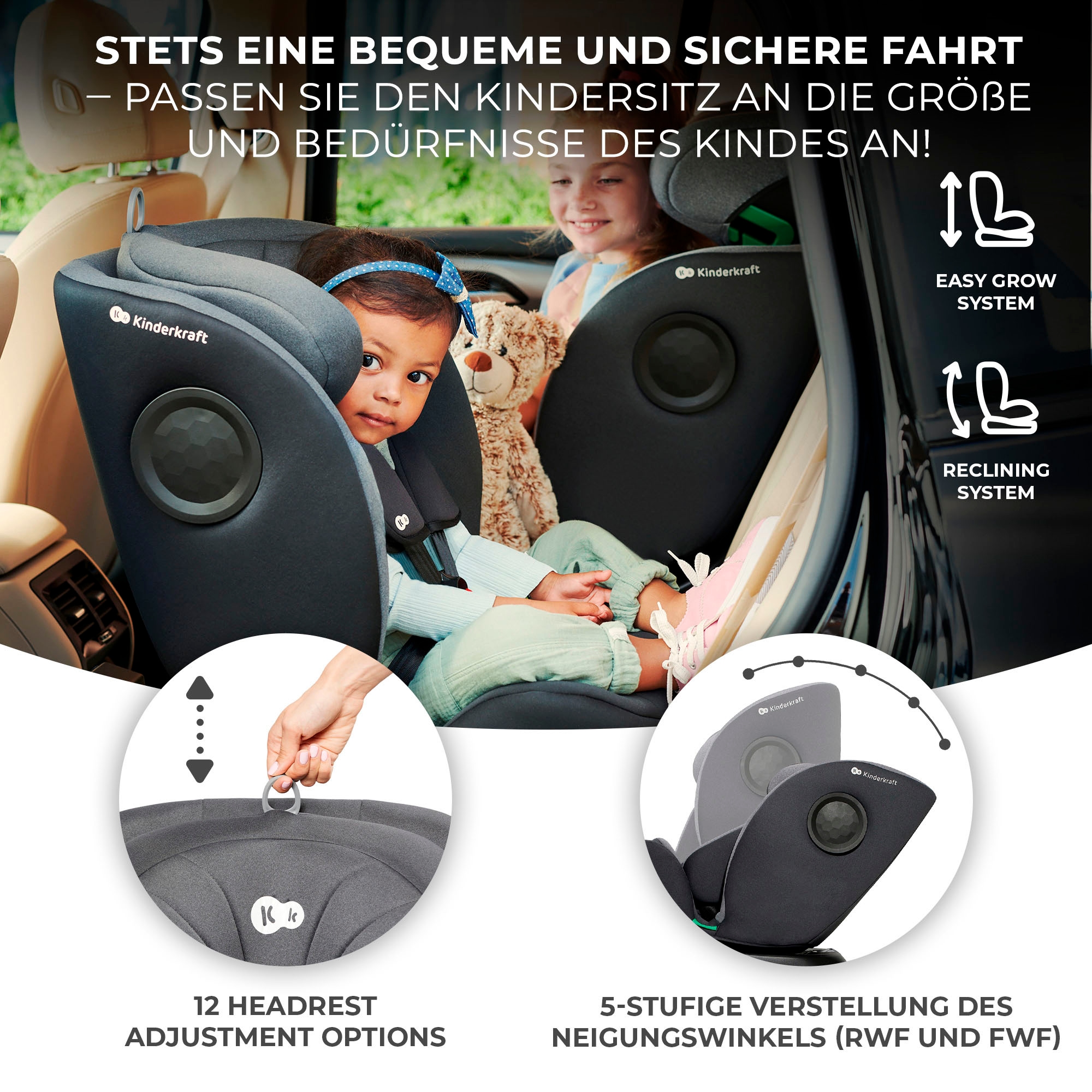 Kinderkraft Autokindersitz »I-360 i-Size« Klasse 0 / 1 / II / III (bis 36 kg) 360° – drehbarer Kindersitz
