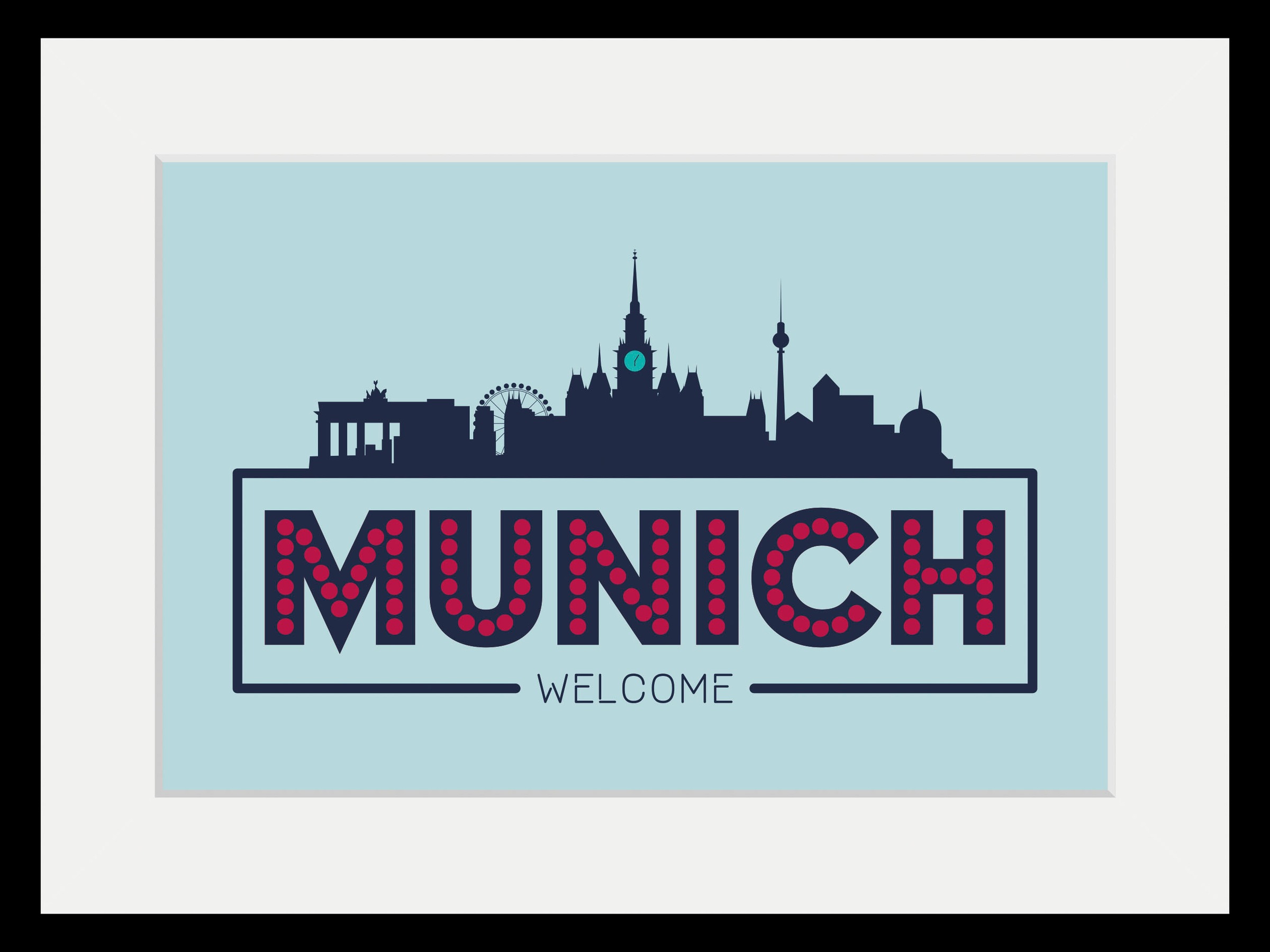 queence Bild »Welcome Munich«, Städte-Stadt-Deutschland-München-Schriftzug, günstig online kaufen