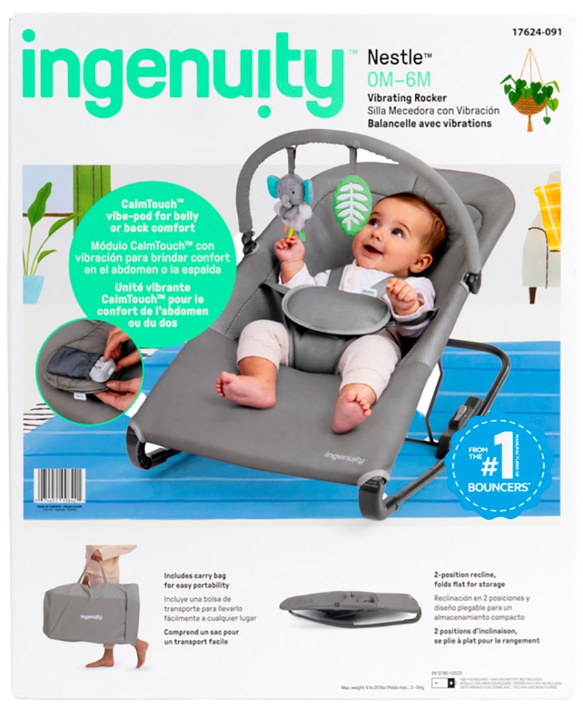 ingenuity Babywippe »Nestle™ Vibrating Rocker« bis 9 kg mit Vibration