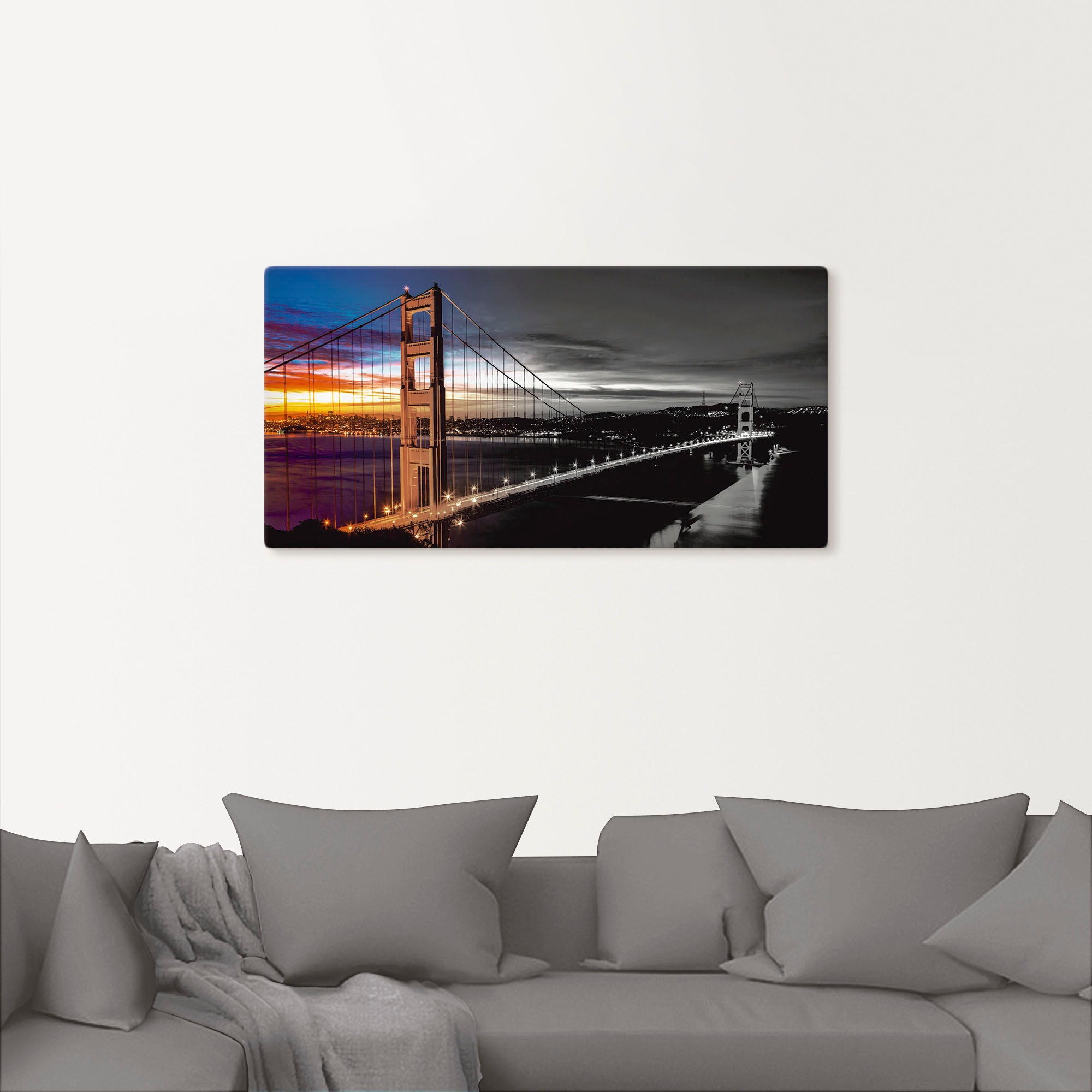 Artland Leinwandbild »The Golden Gate Bridge«, Brücken, (1 St.), auf Keilra günstig online kaufen
