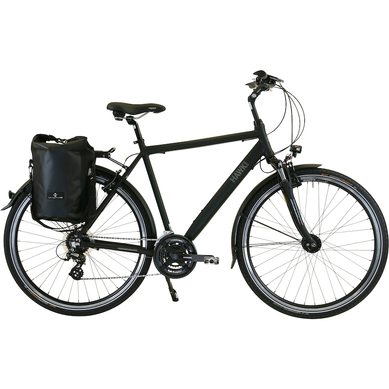 HAWK BIKES Trekkingrad »Trekking Gent Premium Plus Black« 24 Gang microSHIFT für Herren schwarz