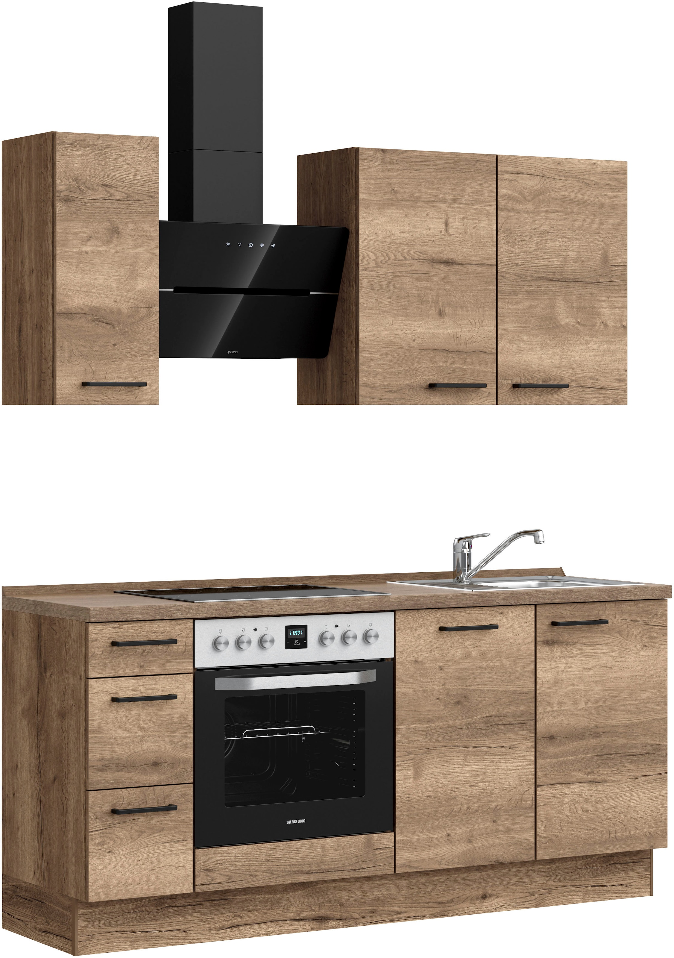nobilia® Küchenzeile »"Structura II"«, vormontiert, Ausrichtung wählbar, Breite 180 cm, wahlw. mit E-Geräten