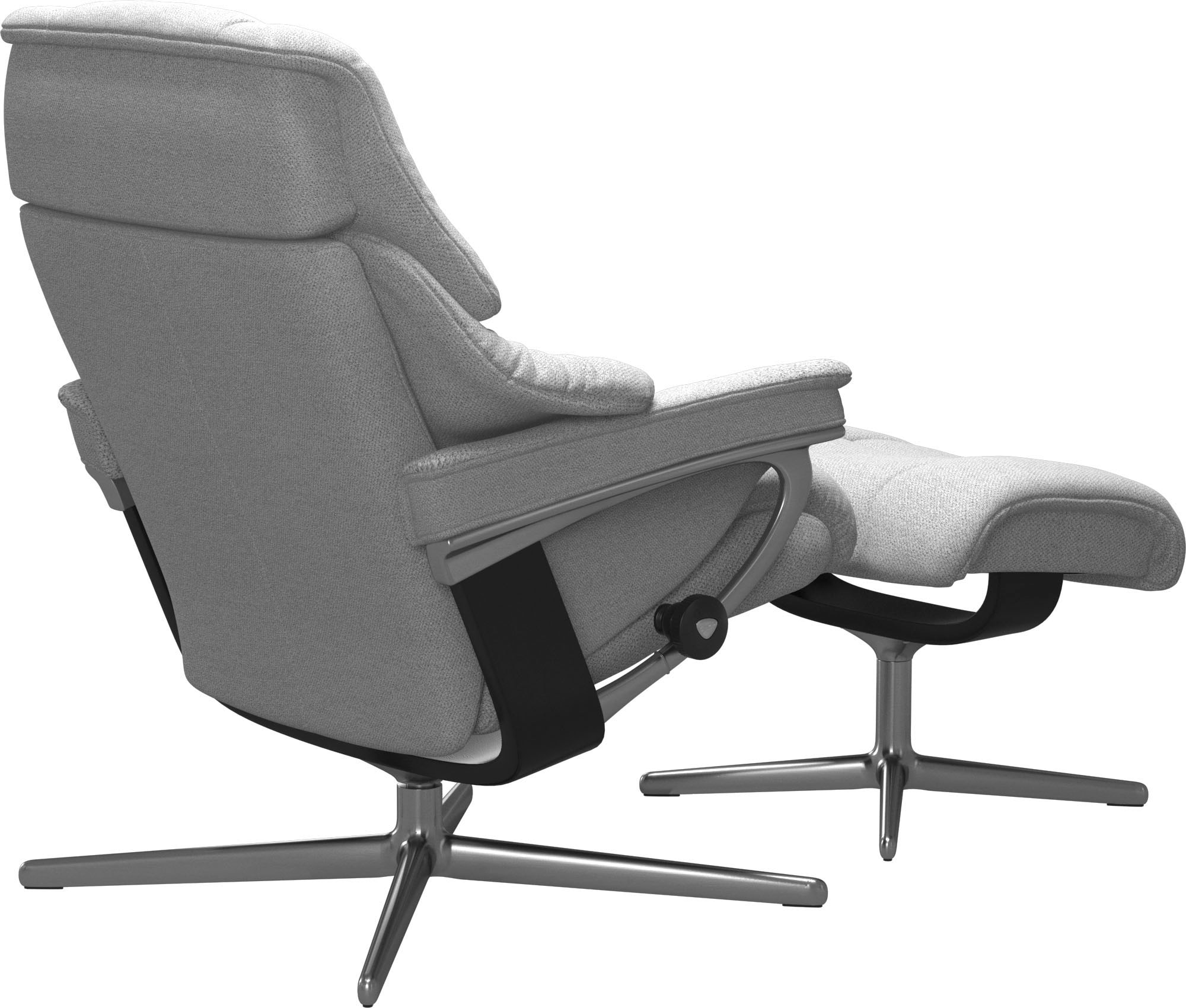 Stressless® Relaxsessel »Reno«, (Set, Relaxsessel mit Hocker), mit Hocker, mit Cross Base, Größe S, M & L, Holzakzent Schwarz