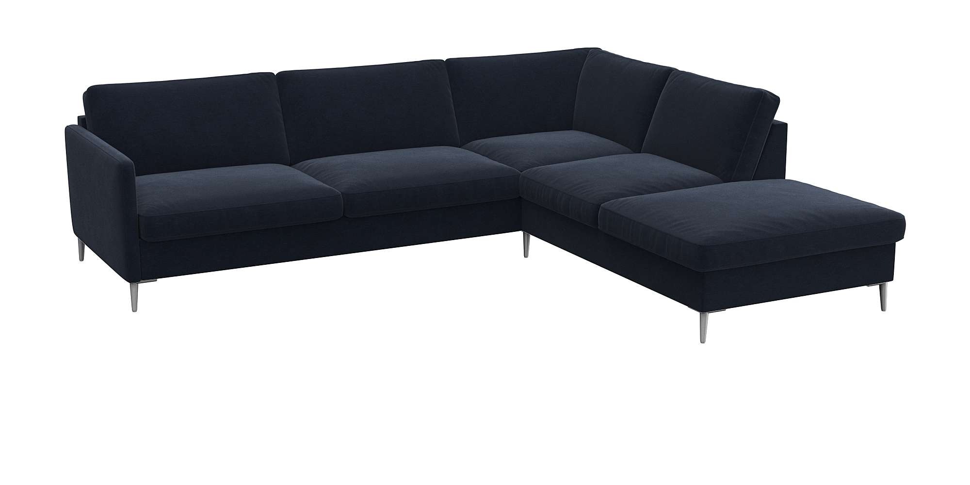FLEXLUX Ecksofa »Fiore, L-Form, bequem und komfortabel durch hochwertigem Sitzaufbau«, schmale Armlehnen, Kaltschaum, Füße Alu