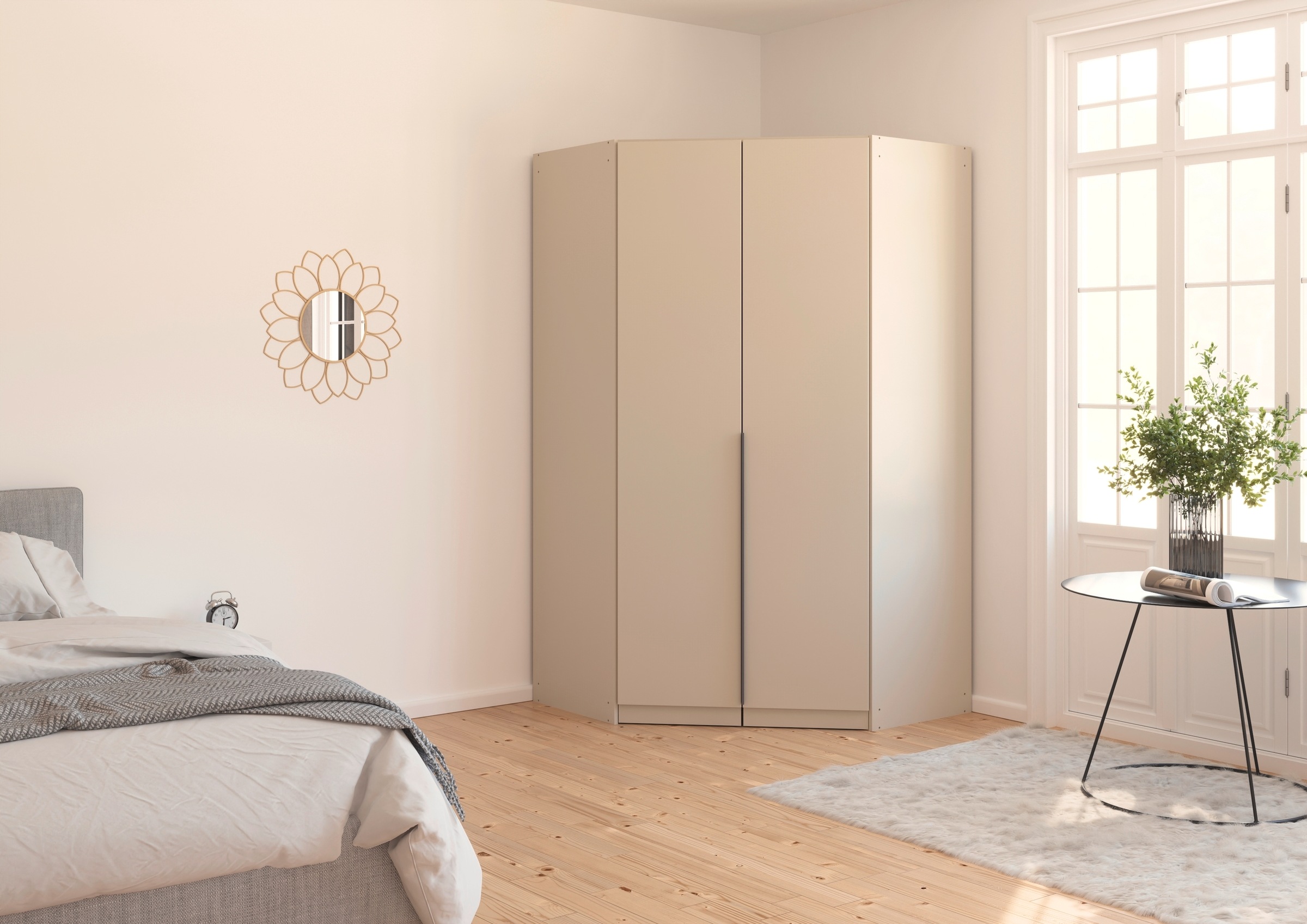 rauch Eckkleiderschrank »Kleiderschrank Schrank Ankleidezimmer Schlafzimmer Garderobe AGORDO«, (in zwei Griff-Farben), voll ausgestattet mit viel Stauraum MADE IN GERMANY