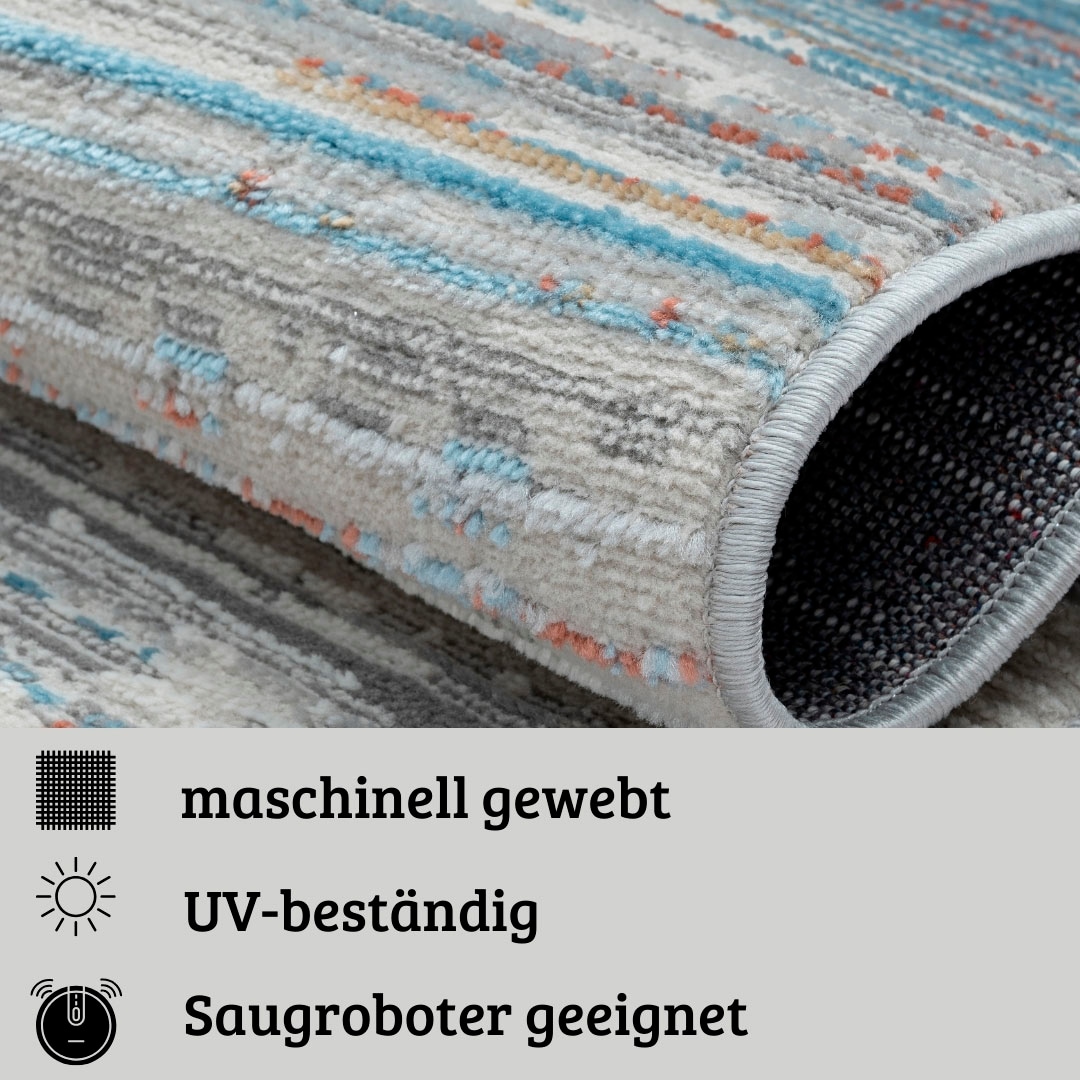 my home Teppich »Ziven«, rund, 8 mm Höhe, Kurzflor, modernes Design, pflegeleicht, Wohnzimmer