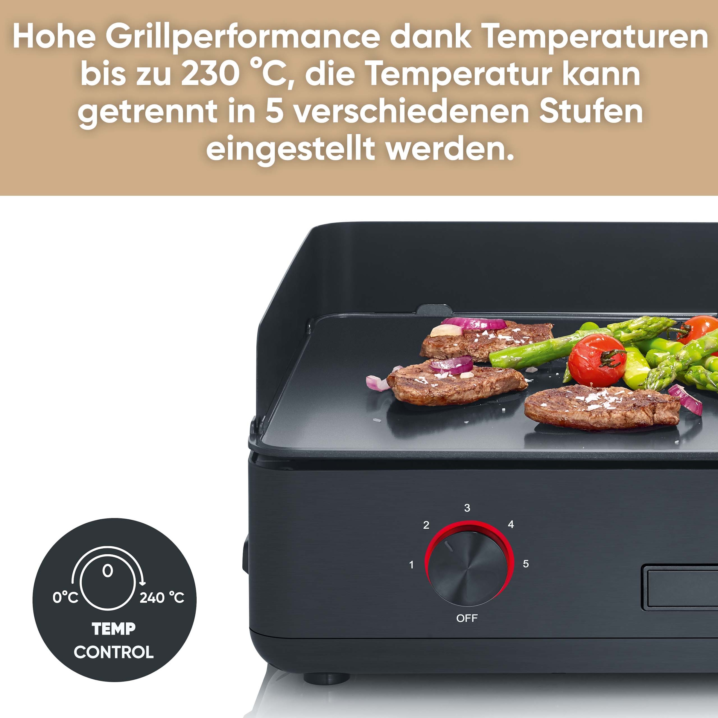 Severin Standgrill »PG 8568« 2200 W Elektrogrill mit Grillplatte, als Stand- oder Tischgrill nutzbar