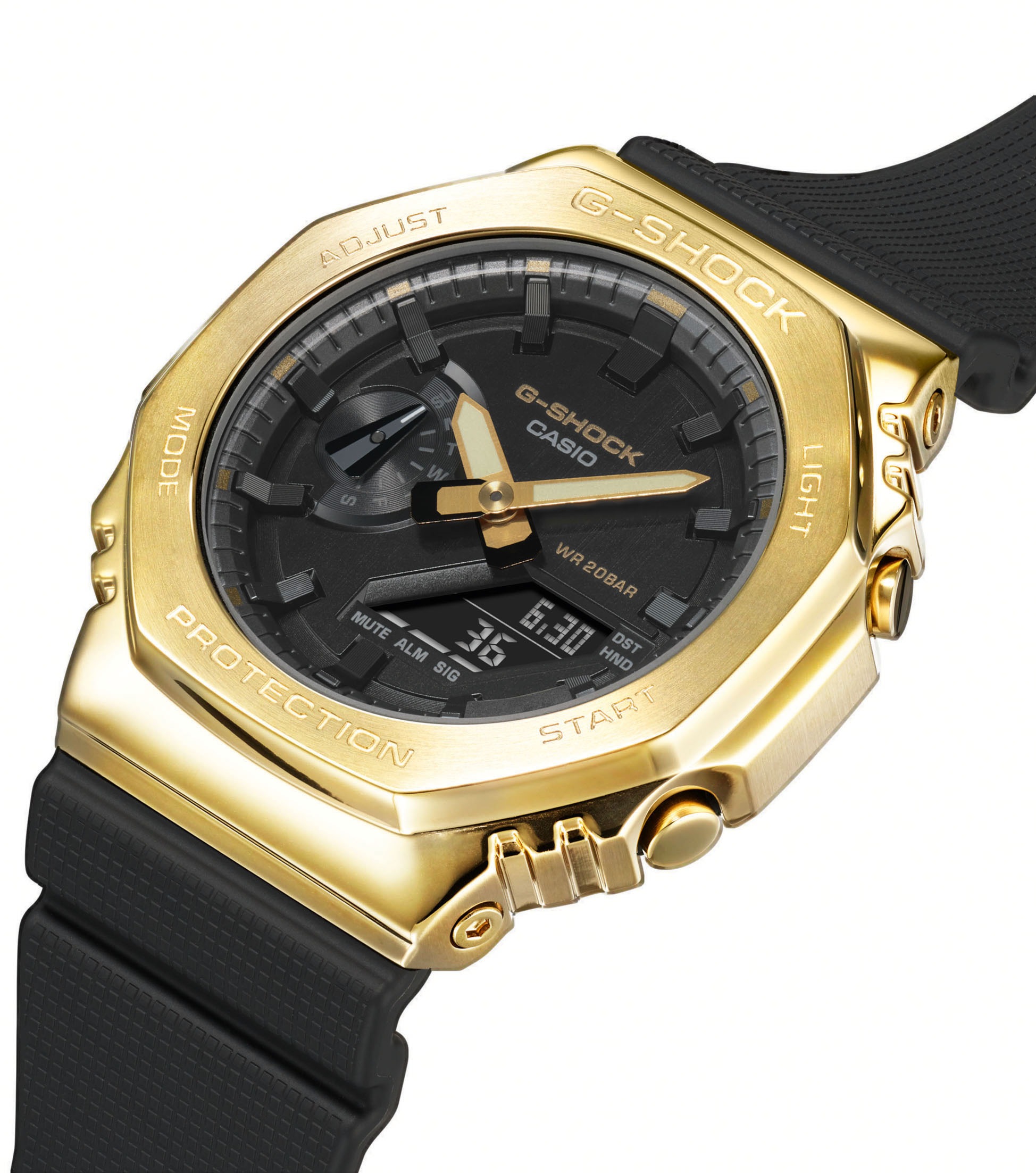 CASIO G-SHOCK Chronograph, Quarzuhr,Armbanduhr,Herrenuhr,digital, bis 20 bar wasserd.Resinarmband