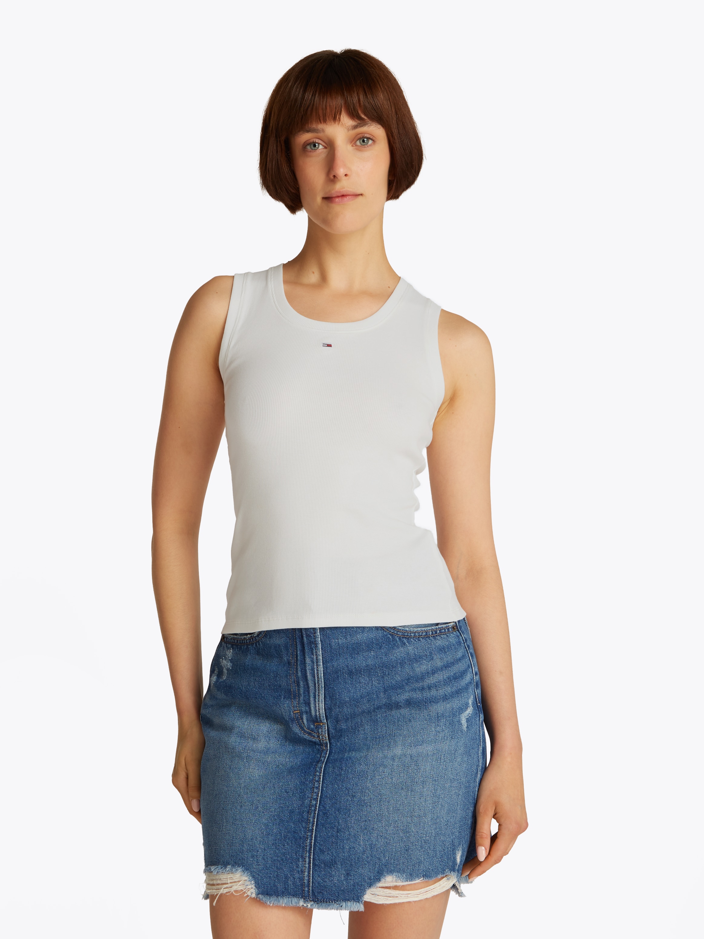 Tommy Jeans Tanktop »TJW ESSENTIAL RIB TANK EXT«, mit Logostickerei
