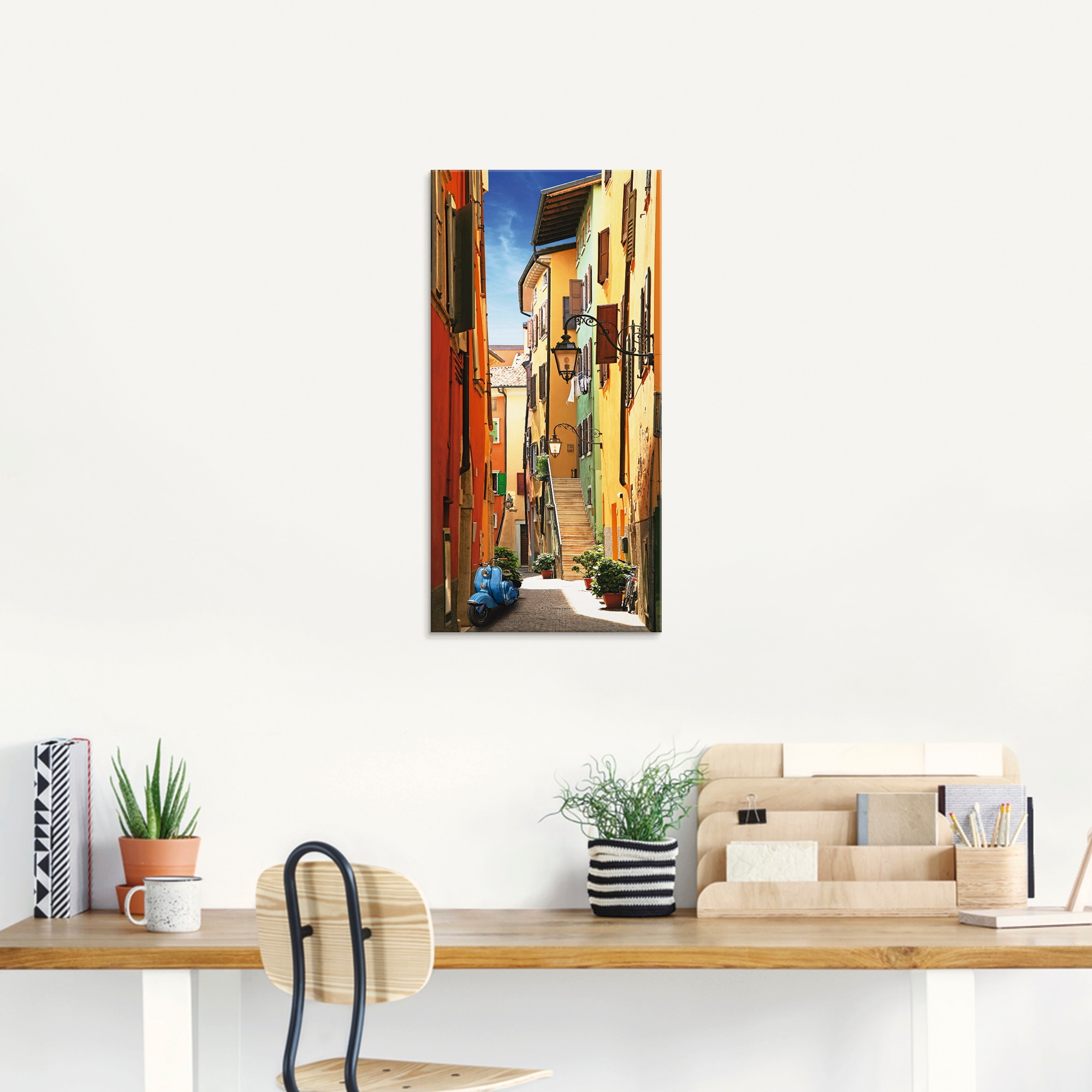 Artland Glasbild »Altstadtgasse Riva del Garda«, Architektonische Elemente, günstig online kaufen