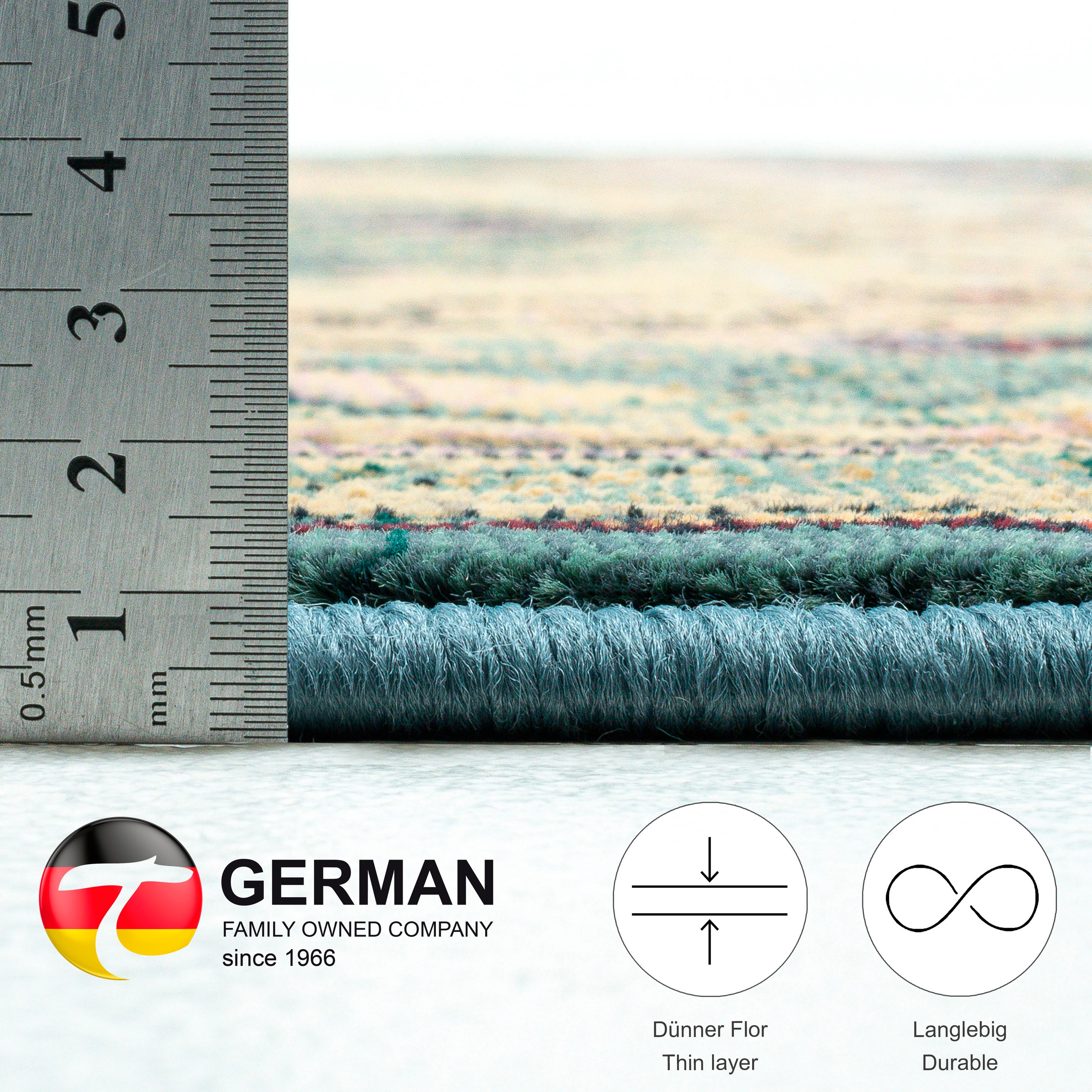 THEKO Teppich »Gabiro 72«, rechteckig, 10 mm Höhe, Orient-Optik, Vintage Design, ideal im Wohnzimmer & Schlafzimmer