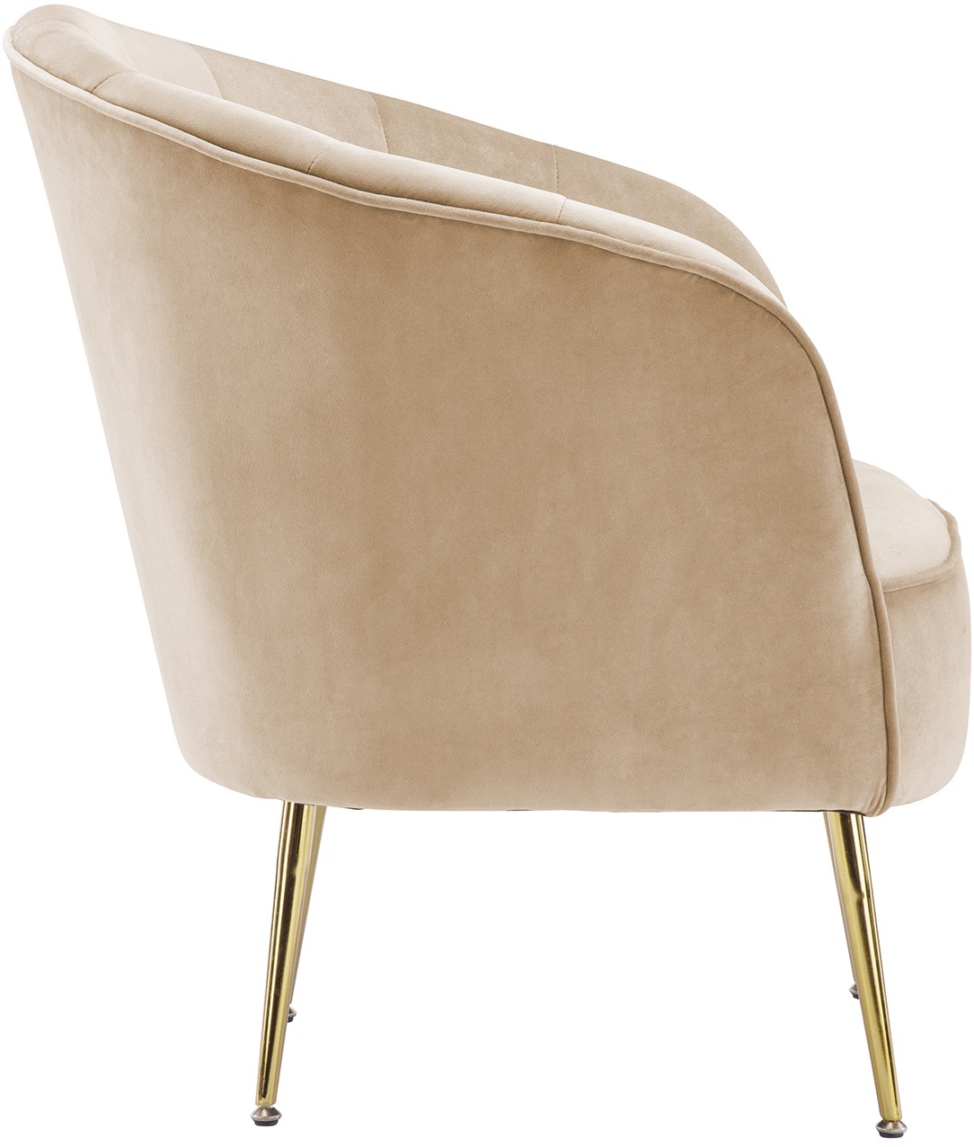 Kayoom Sessel »Loulan 125, gemütlicher Cocktail-Sessel, edler Samtbezug«, (1 St.), Cocktail-Sessel, Rückenlehne mit Ziernaht, Metallbeine in Gold