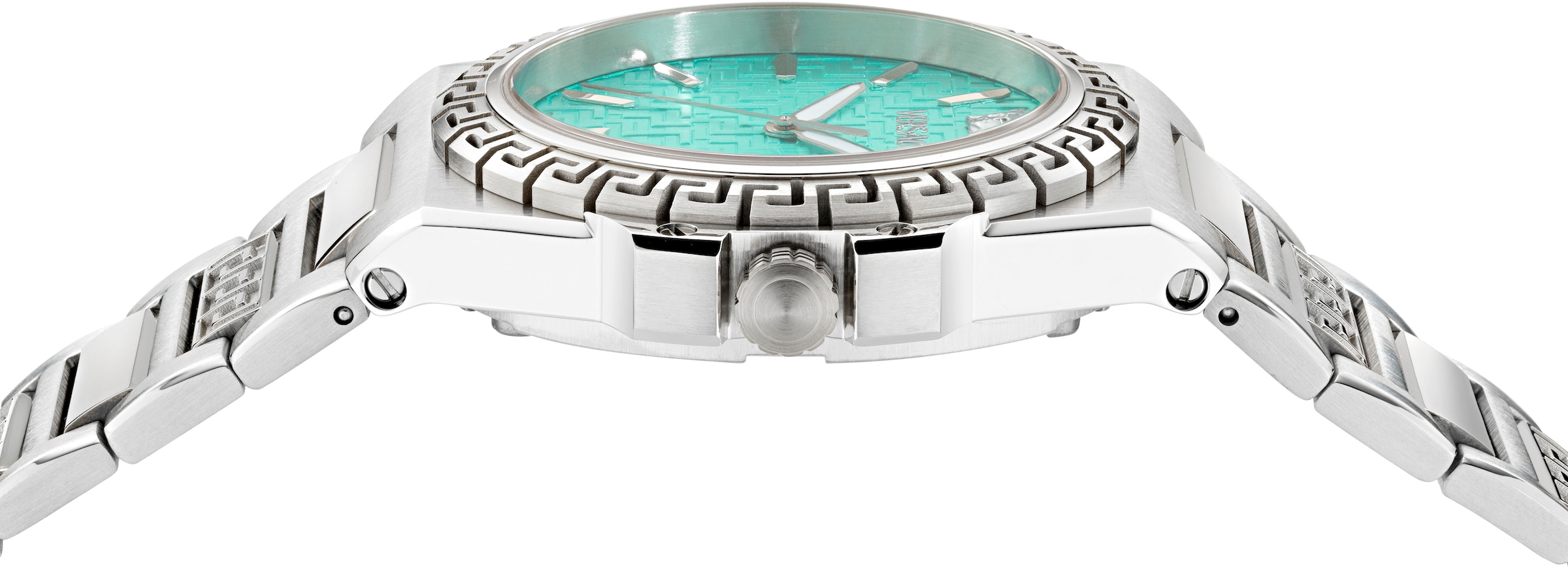 Versace Quarzuhr »GRECA REACTION LADY«, Armbanduhr, Damenuhr, Swiss Made, Edelstahlarmband, analog