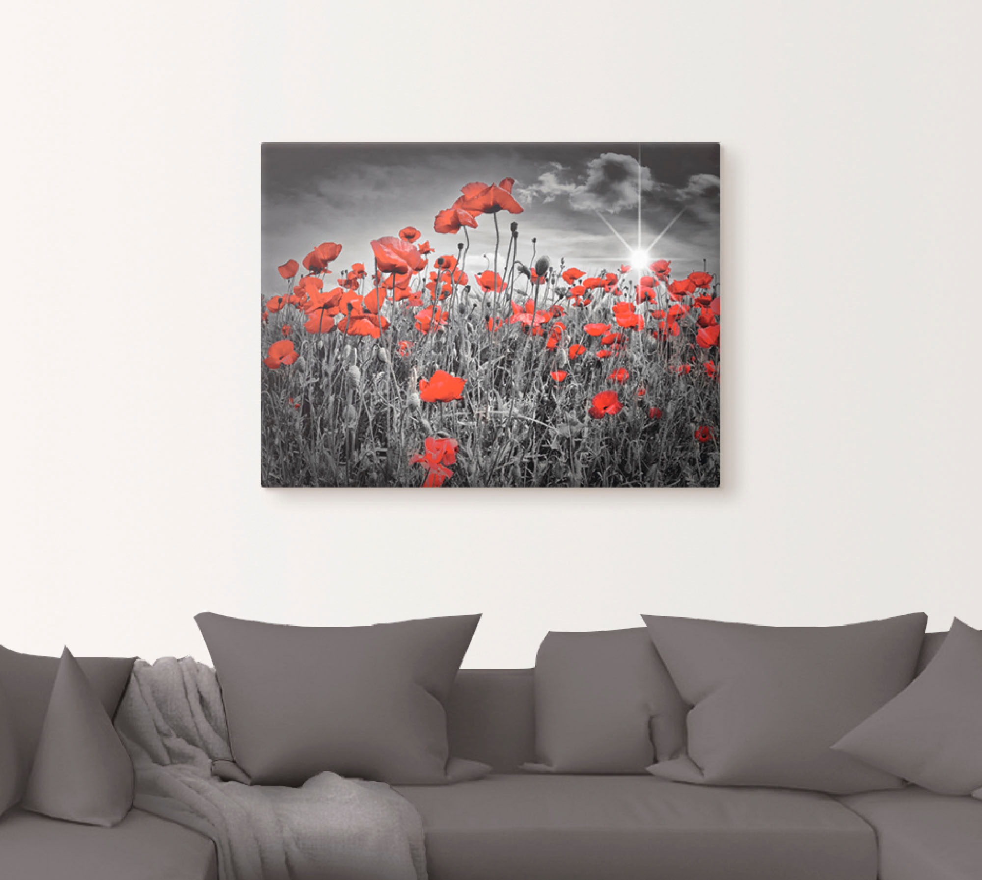 Artland Wandbild »Idyllisches Mohnblumenfeld«, Blumen, (1 St.), als Leinwan günstig online kaufen