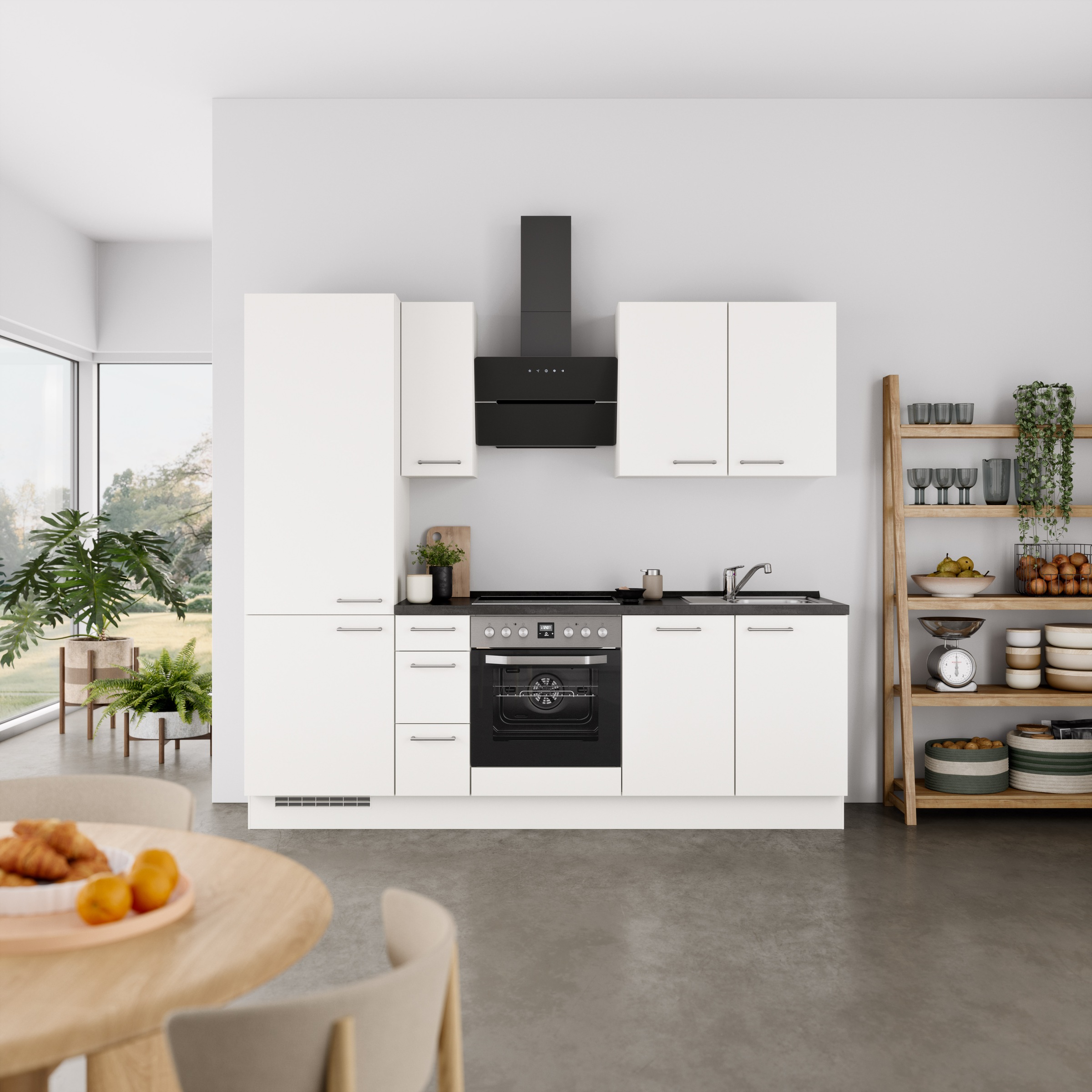 nobilia® Küchenzeile »"Laser II", Ausrichtung wählbar, Breite 240 cm«, vormontiert, wahlw. mit unterschiedlichen E-Geräten-Sets