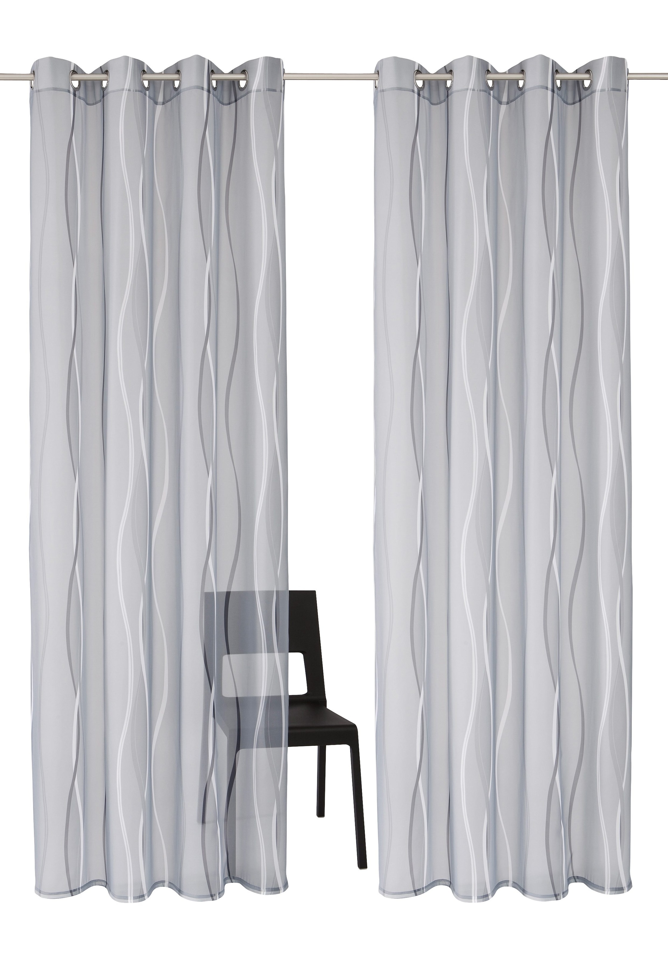 my home Gardine »Dimona«, (2 St.), 2er-Set, transparent, Voile, Polyester günstig online kaufen