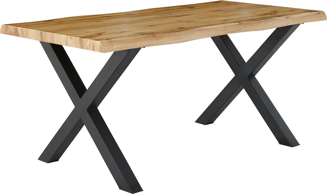 Jockenhöfer Gruppe Esstisch "Marlon" geschwungene Baumkantenoptik und schwa günstig online kaufen