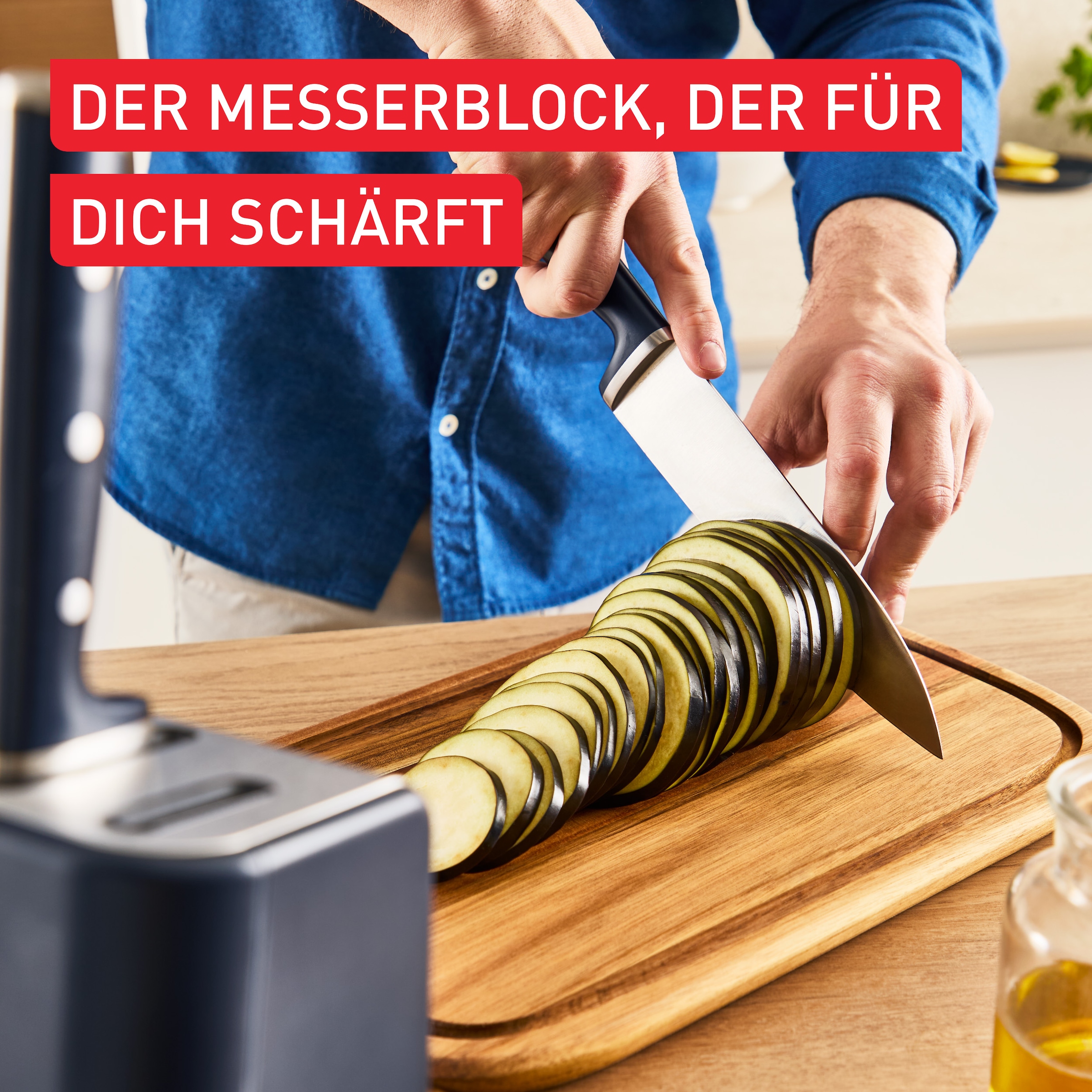 Tefal Messer-Set »EverSharp Pro« selbstschärfender Messerblock, Klinge aus deutschem Edelstahl