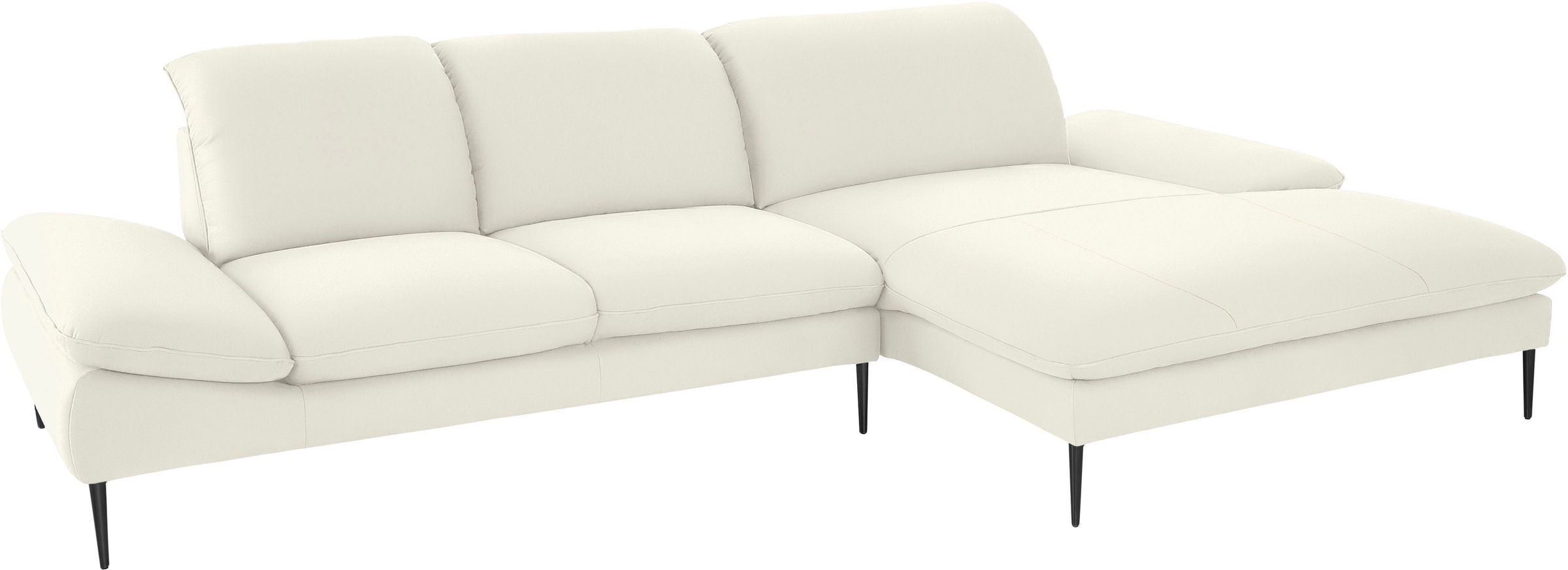 W.SCHILLIG Ecksofa »enjoy&MORE, Designsofa, bequem, zeitlos und elegant, L-Form«, Sitztiefenverstellung, Füße schwarz pulverbeschichtet, Breite 340 cm