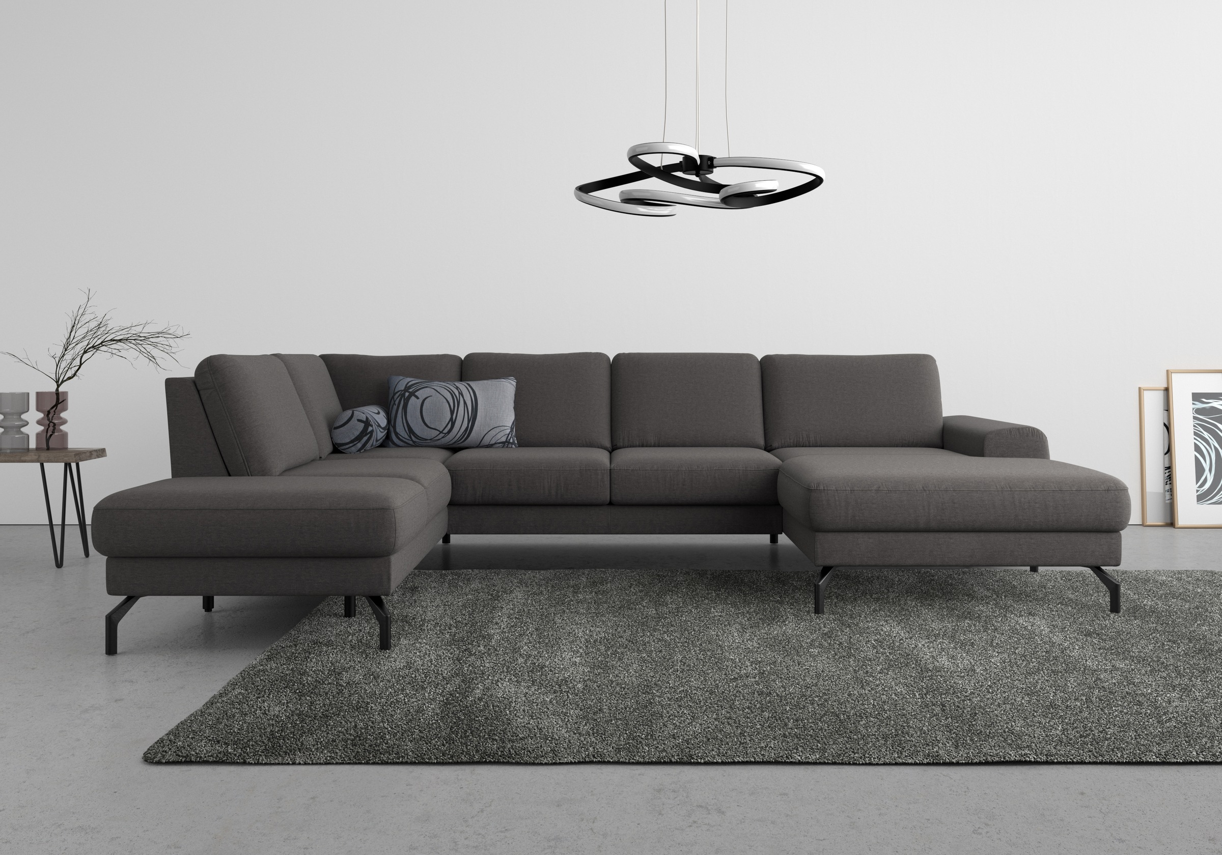 sit&more Wohnlandschaft »Cinturo U-Form«, inklusive Sitztiefenverstellung und Federkern, Sitzhöhe 48 cm