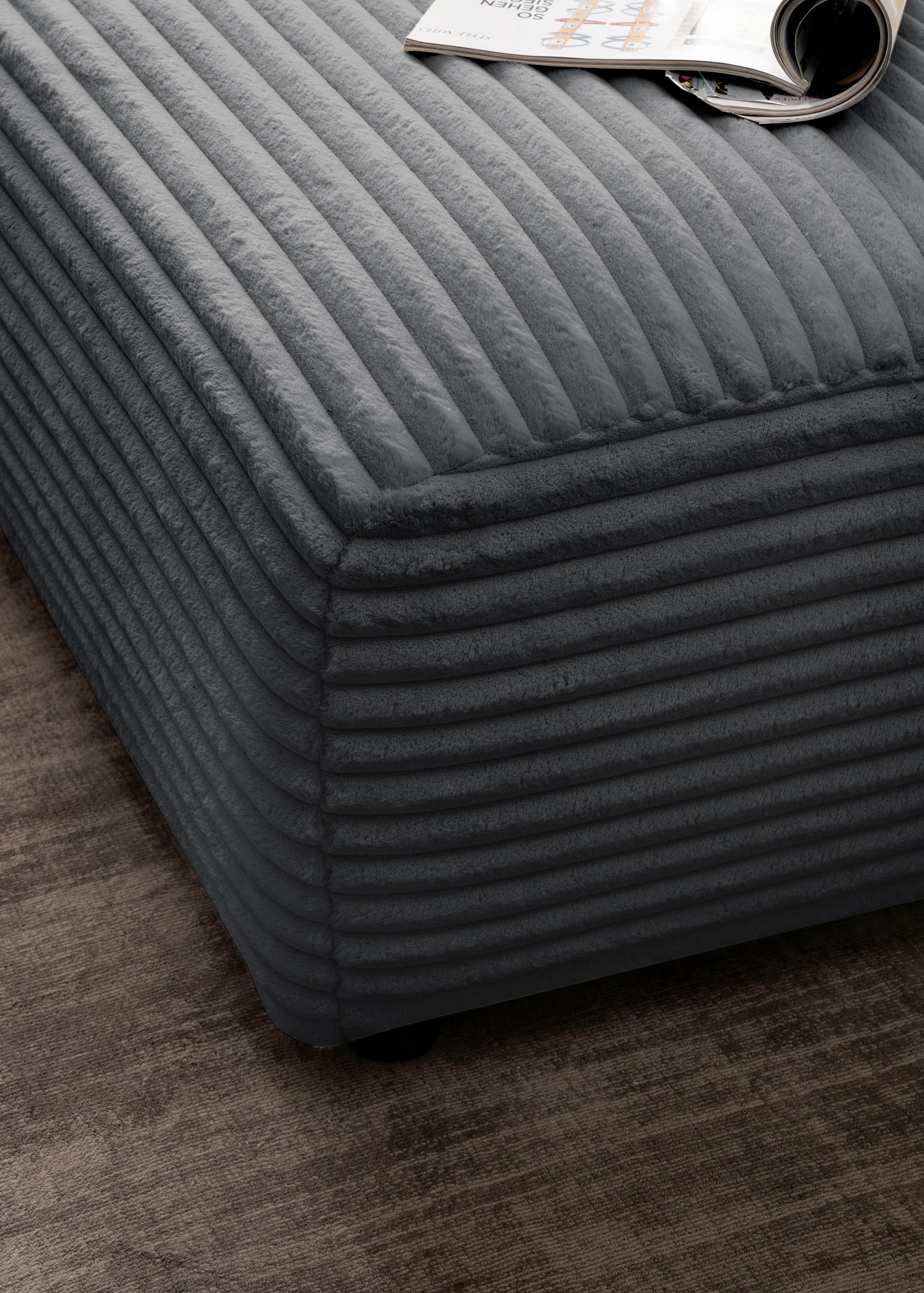 andas Hocker »BAKELS, Polsterhocker in Cord oder Boucle-Stoff«, zur Serie BAKELS, Hocker stellbar zum Schlafsofa (Krokodilverbinder)