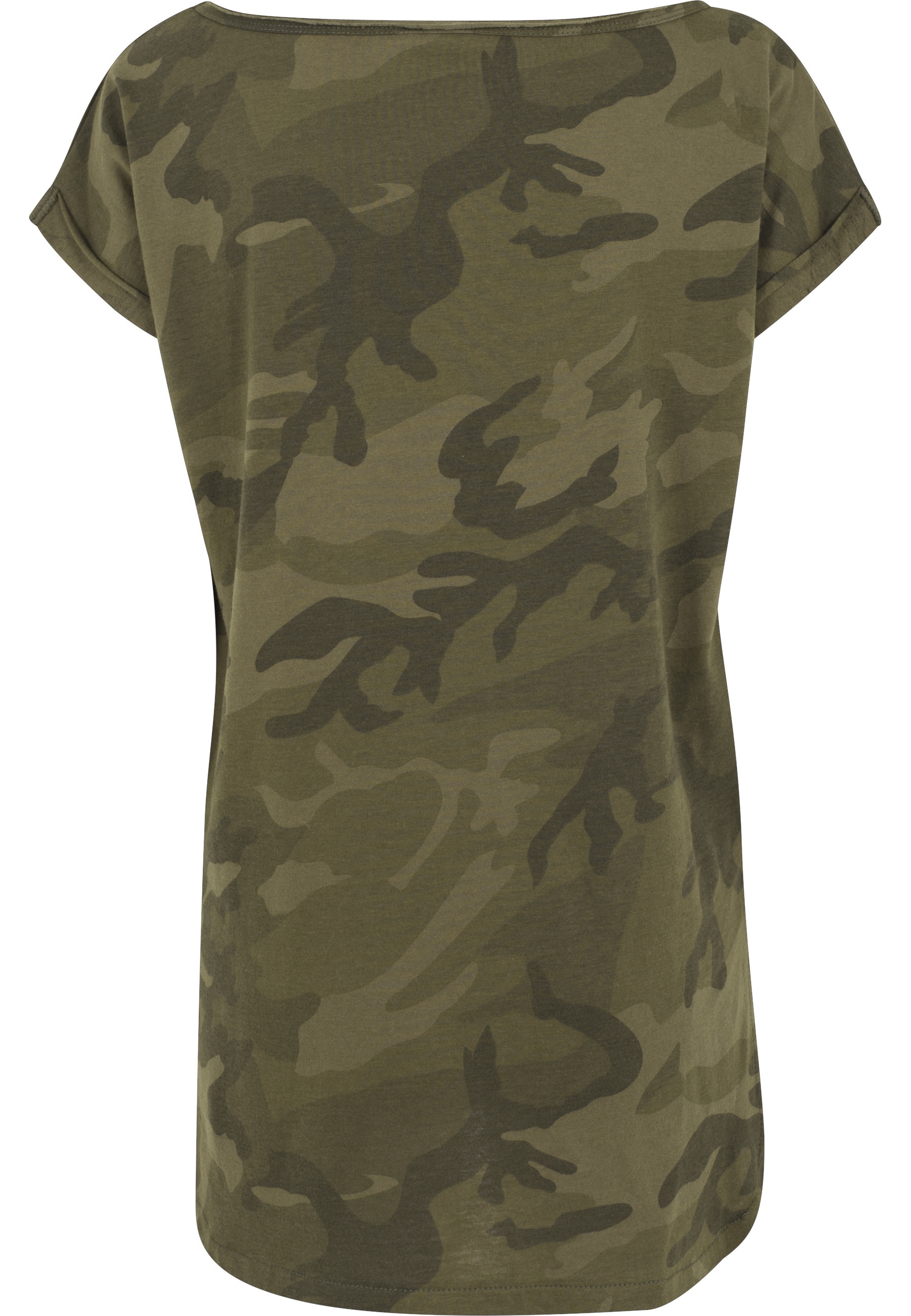 URBAN CLASSICS T-Shirt »Urban Classics Damen Ladies Camo Back Shaped Tee« 1 Stk.