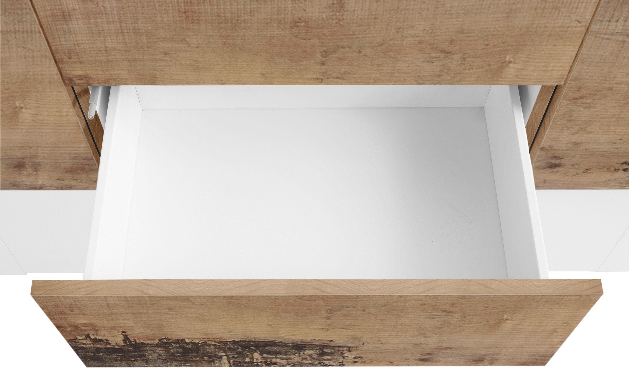 INOSIGN Sideboard »Coro, Kommode, Schrank, Kredenz, grifflos mit Einlegeböden«, 1 Klappe,4 Türen,2 Schubkästen Doppeltiefe, Breite 220