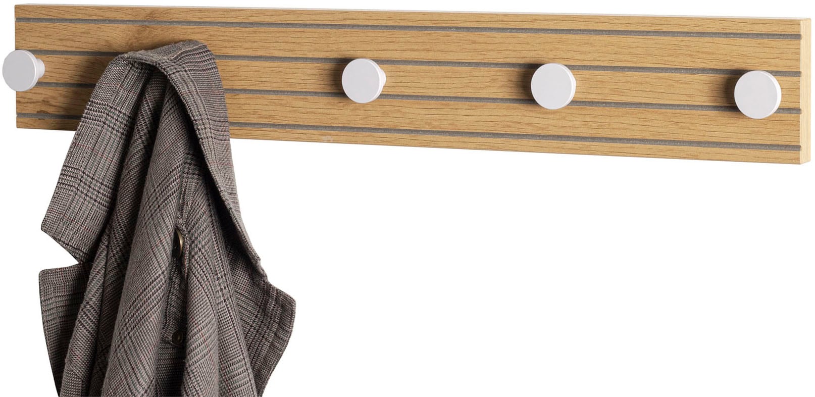 HAKU Wandgarderobe »Flurgarderobe, Garderobe, Garderobenhaken, Garderobenleiste,« 1 Stk. tlg. rechteckig - aus MDF Braun - B/T/H 60/4/9 cm