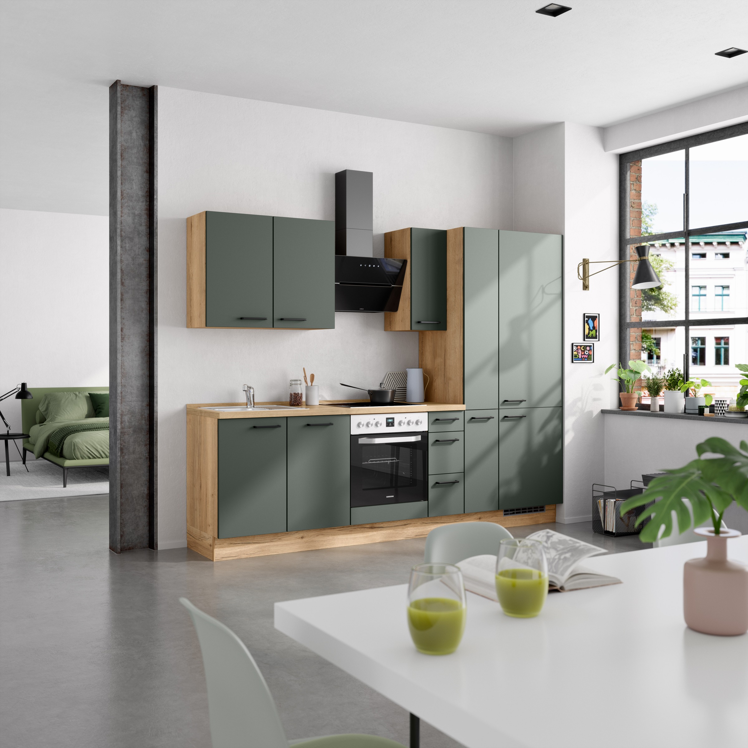nobilia® Küchenzeile »"Easytouch II"«, vormontiert, Ausrichtung wählbar, Breite 270 cm, wahlw. mit E-Geräten
