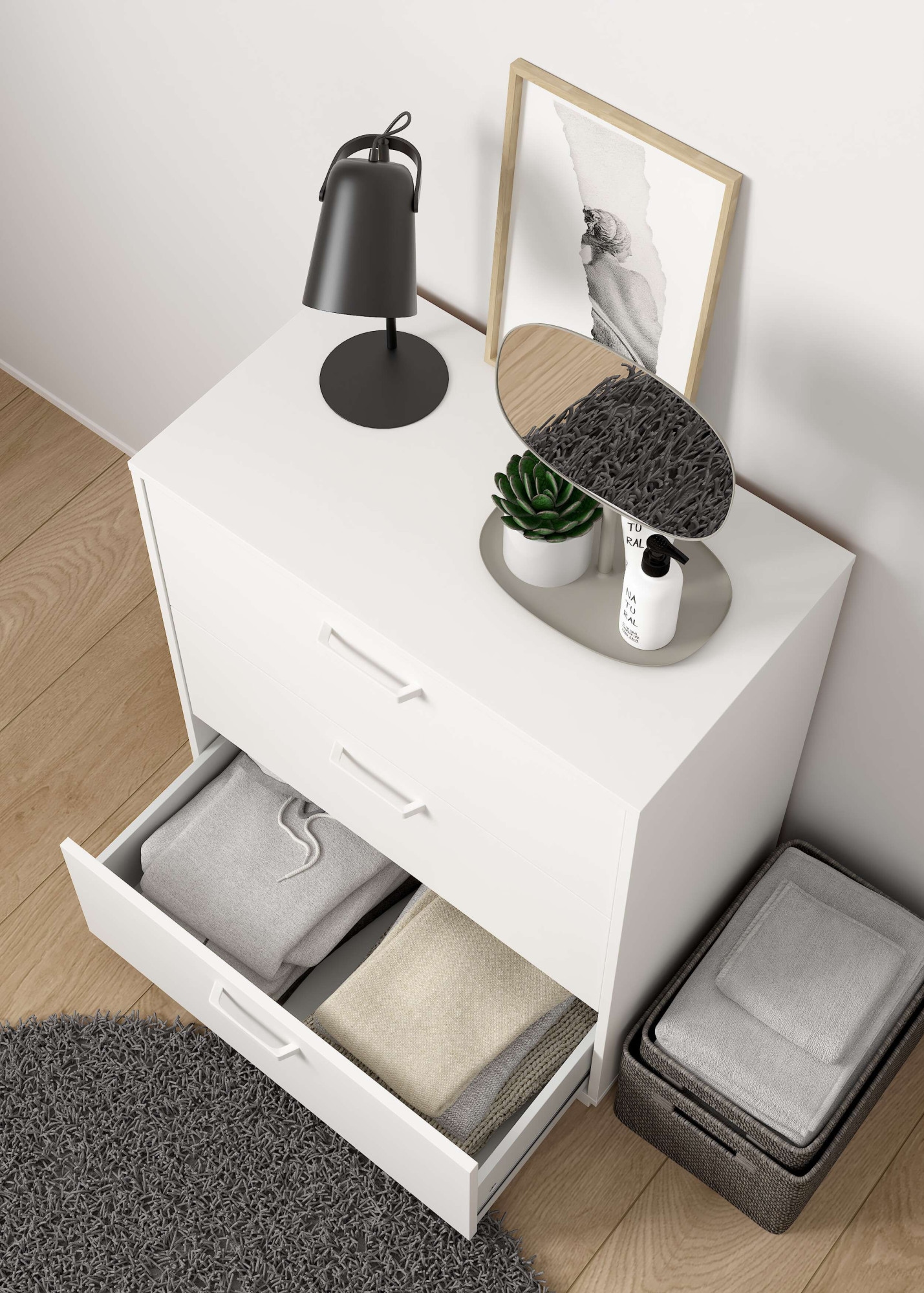 Home affaire Schubkastenkommode »Sofia« minimalistisches, modernes Design, Breite 70,2 cm