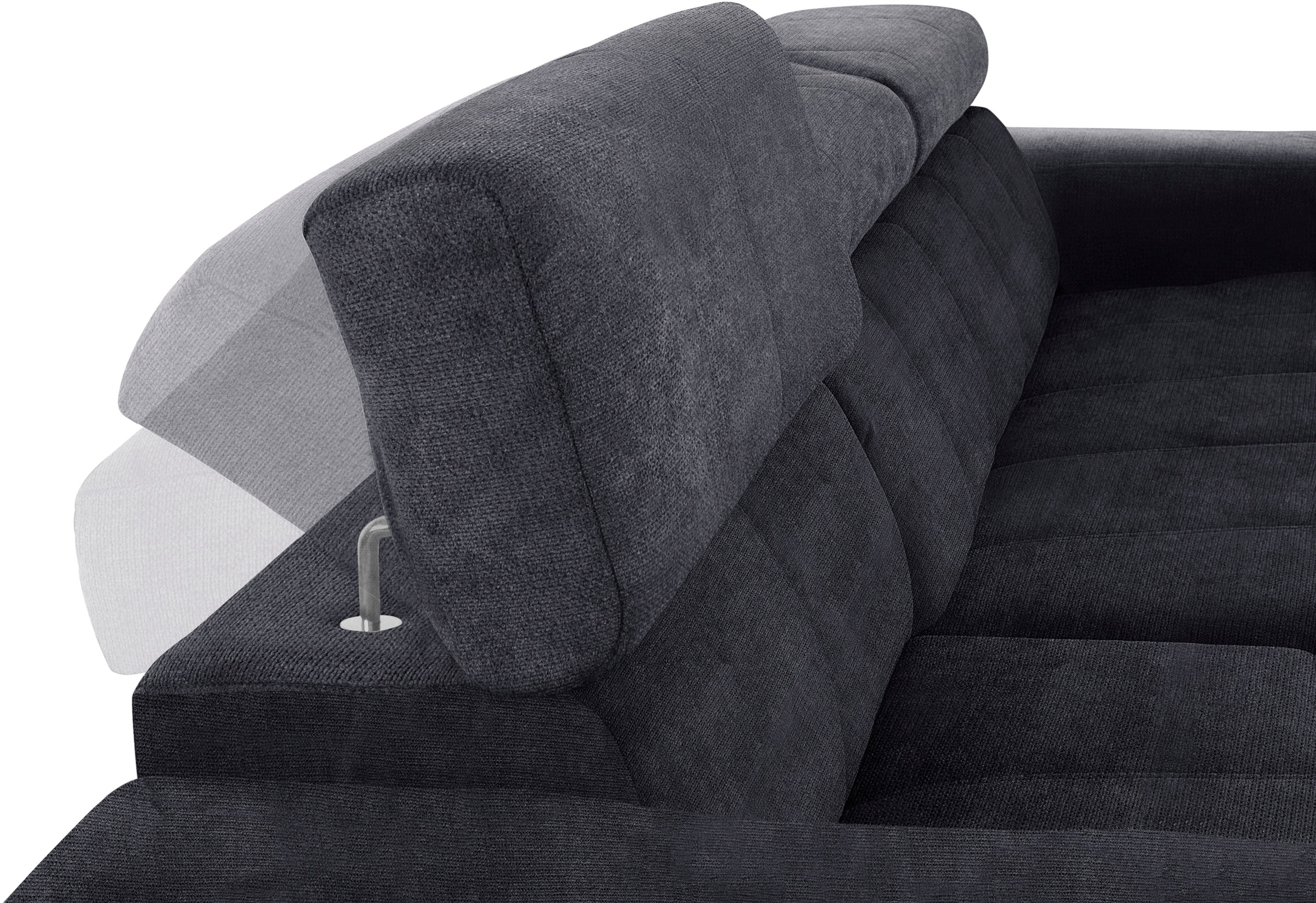 DOMO collection Ecksofa »Brandon große Ausführung B/T/H: 289/177/80 cm, auch in Leder und Cord«, mit Kopfteilverstellung, wahlweise Sitztiefenverstellung, L-Form
