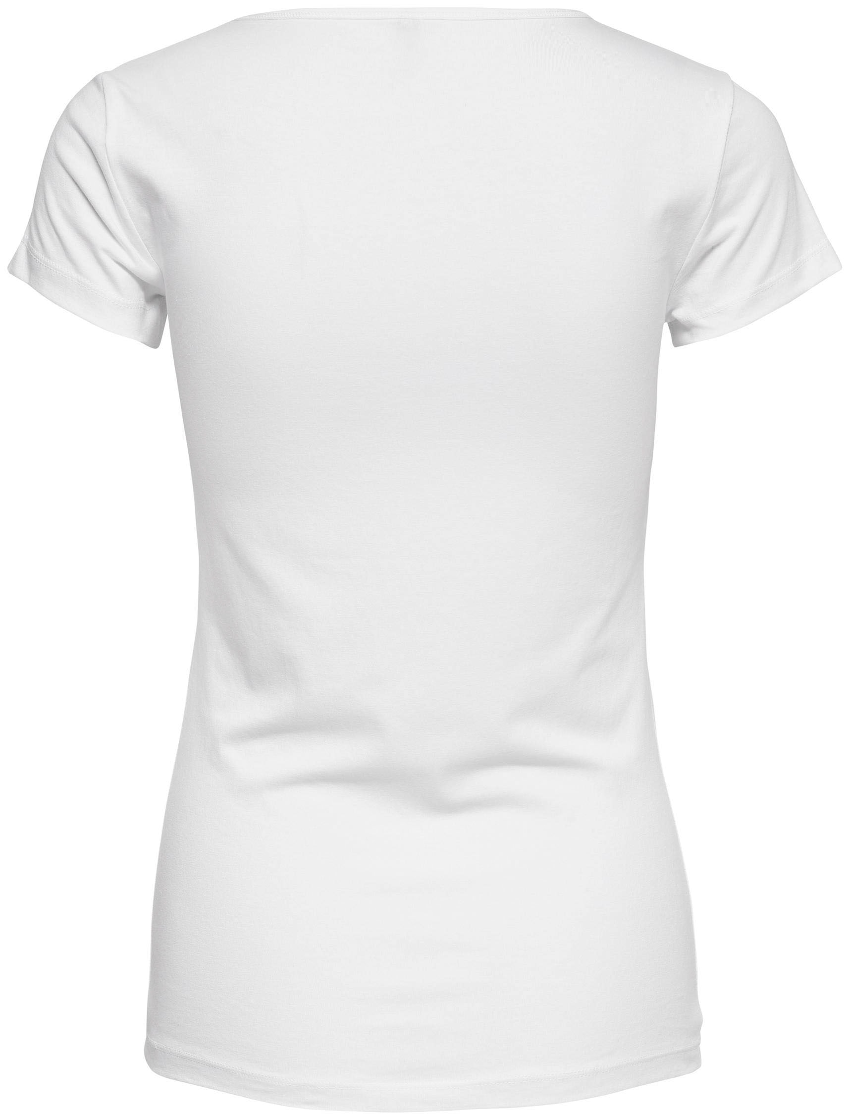 ONLY Rundhalsshirt »ONLLIVE – Rundhalsshirt mit figurbetonter Silhouette« sehr figurbetont, modisch, Baumwollmischung, Jersey, tiefer Rundhals